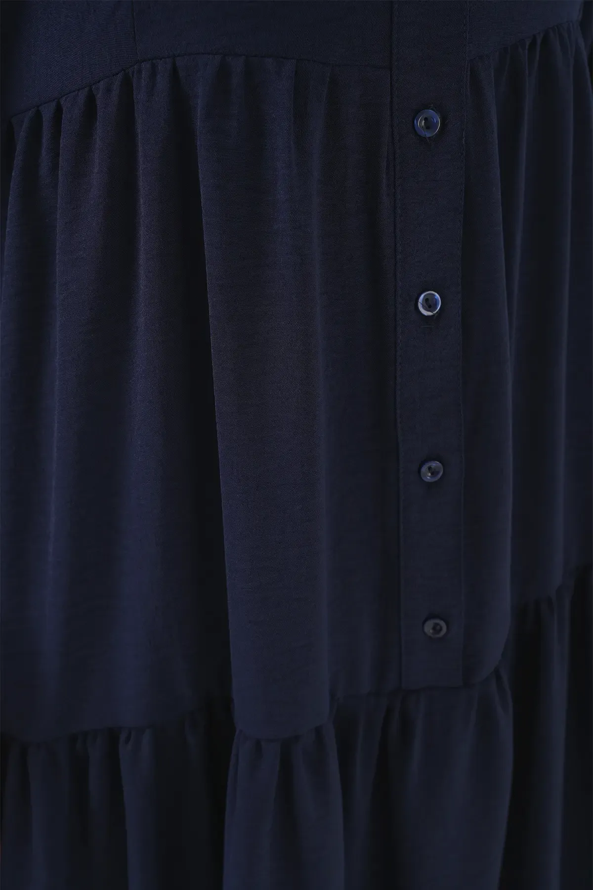 2527 Kadın Uzun Tesettür Elbise - Lacivert