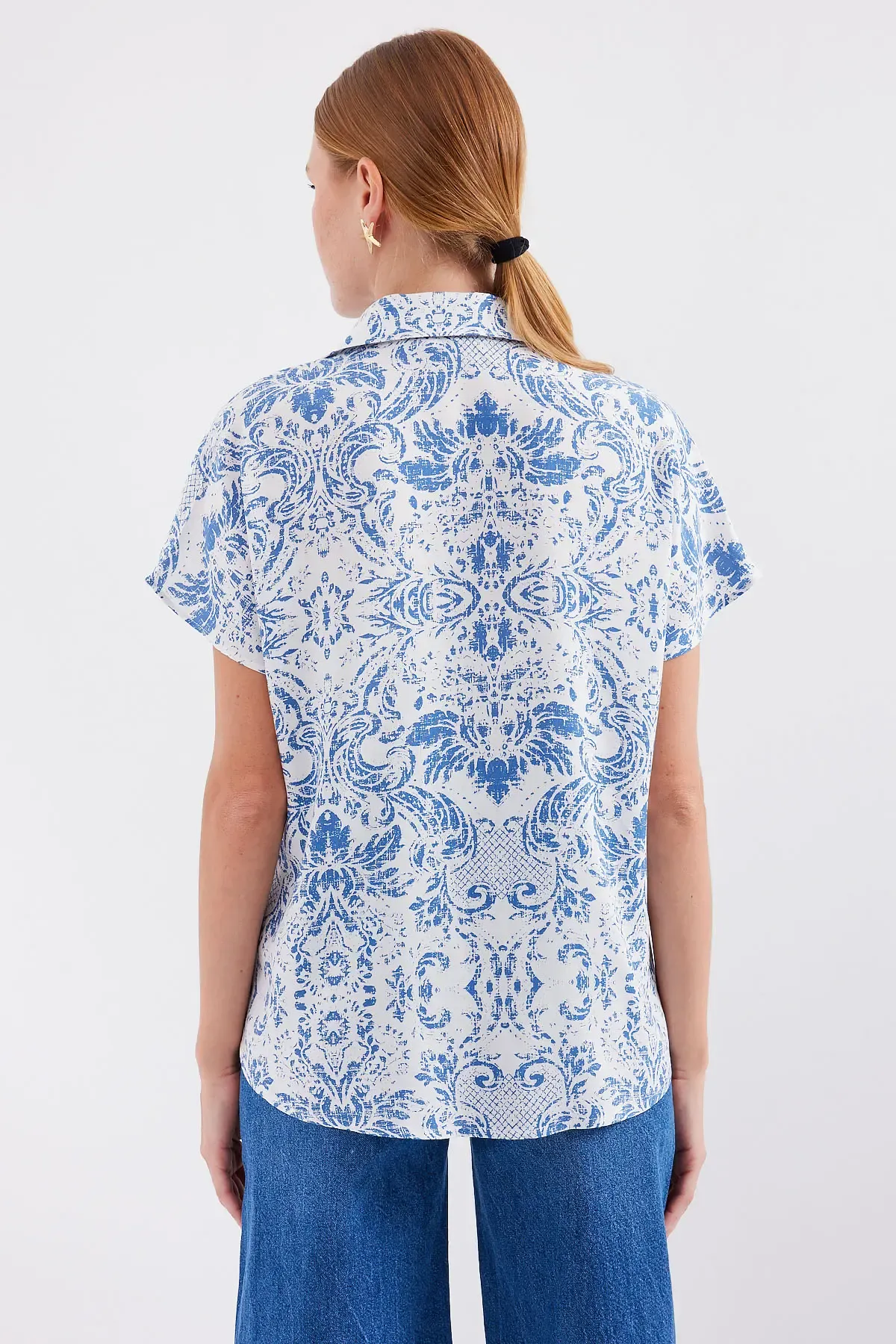 3711 Yarım Kol Gömlek - D.Mavi