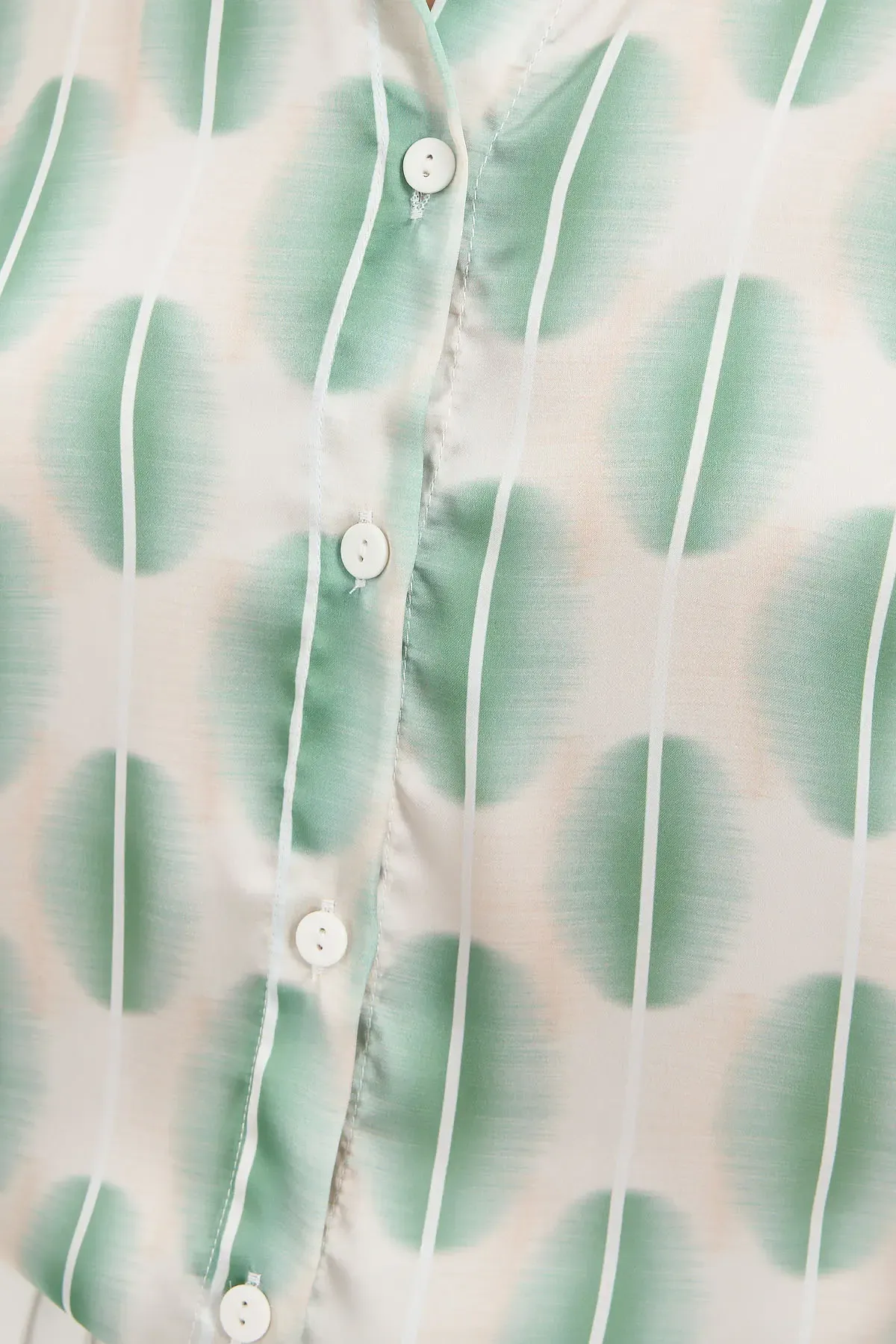 3964 Hafif Dökümlü Saten Gömlek - B. Haki