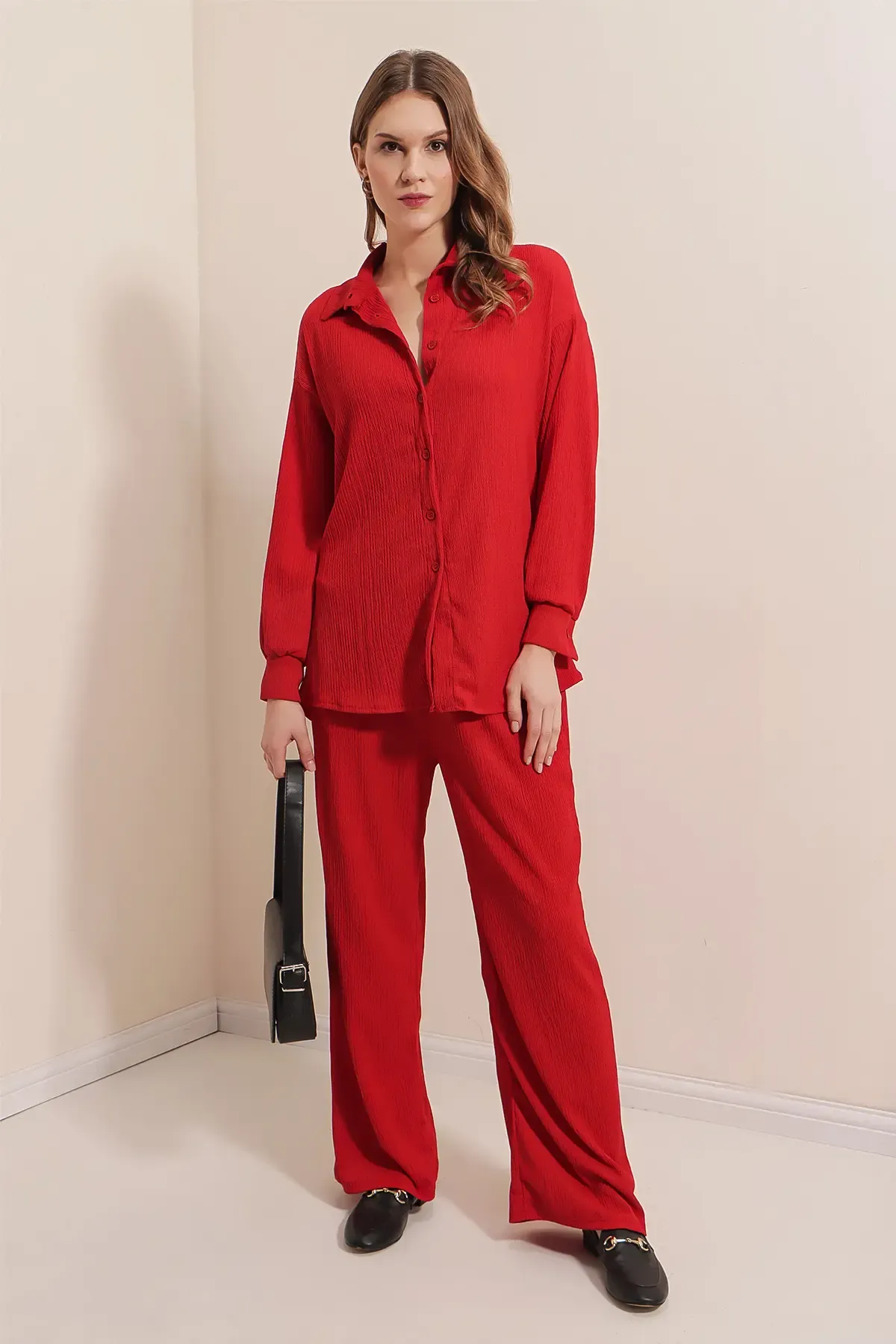 5858 Örme İkili Takım - Kırmızı