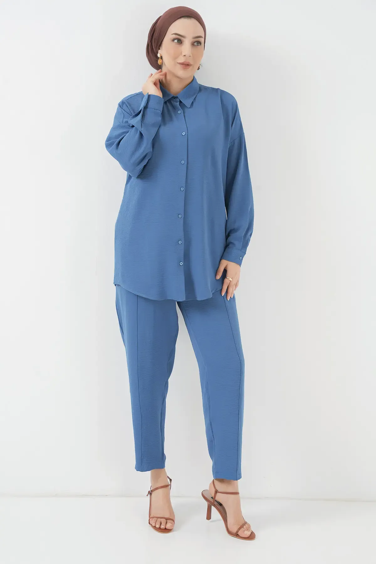 6593 Oversize İkili Takım - İndigo