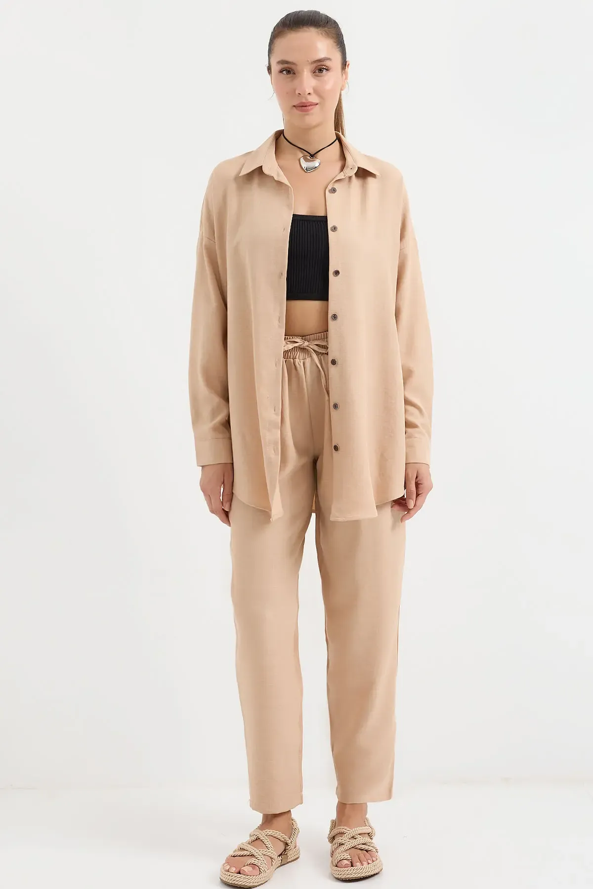 6622 Keten İkili Takım - Bisküvi