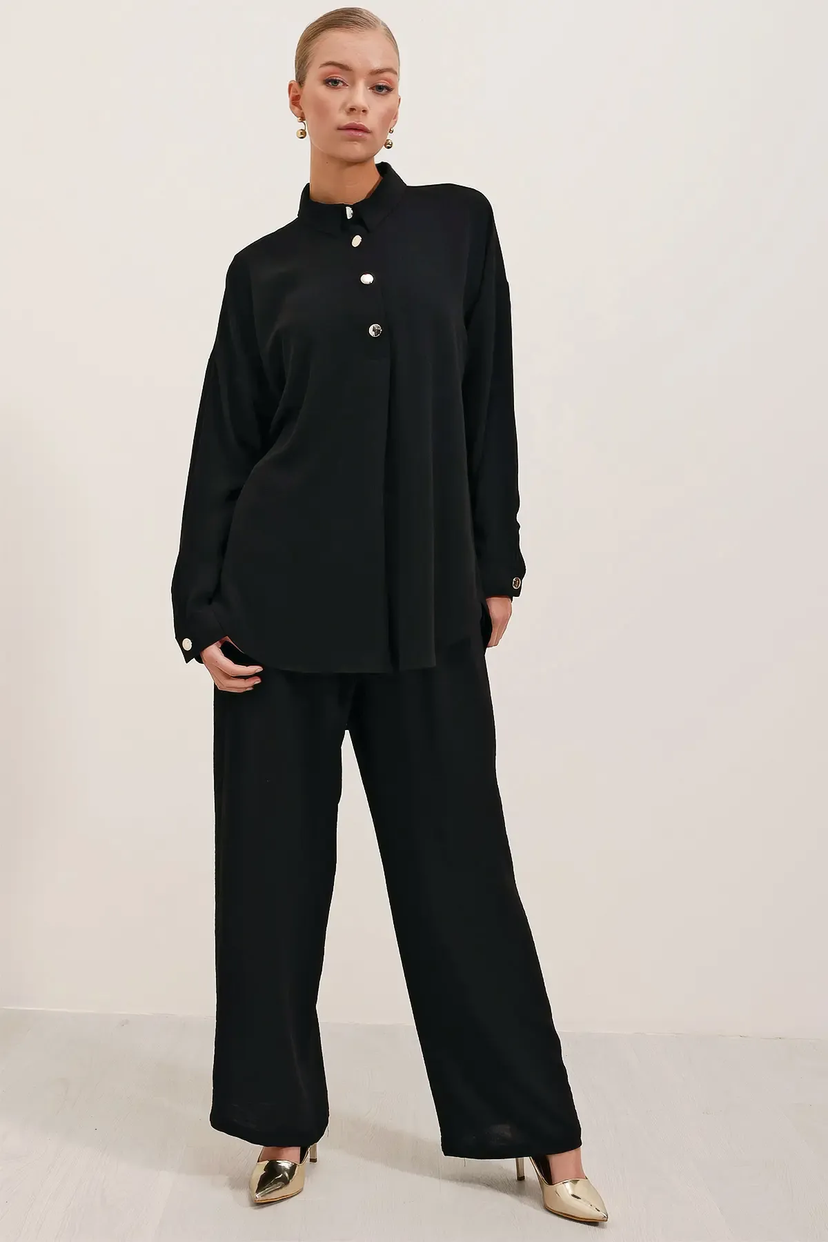 6631 Oversize Alt-Üst Takım - Siyah