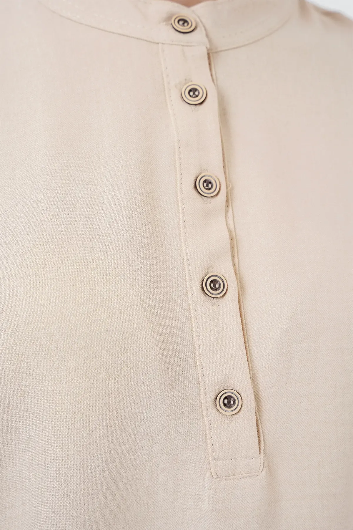 6678 Keten Tunik Pantolon İkili Takım - Bej