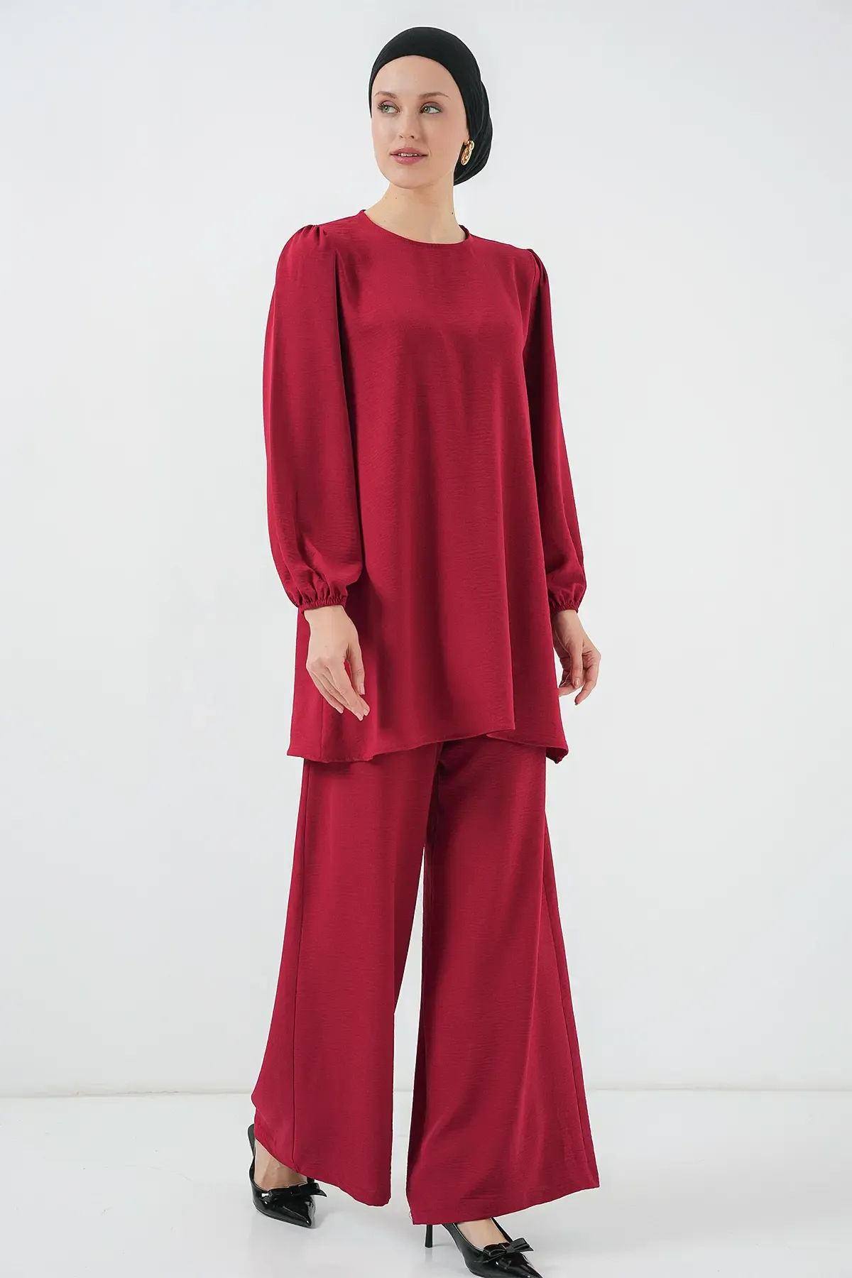 Ayrobin Tunik Pantolon Alt Üst Takım 6712 - Bordo