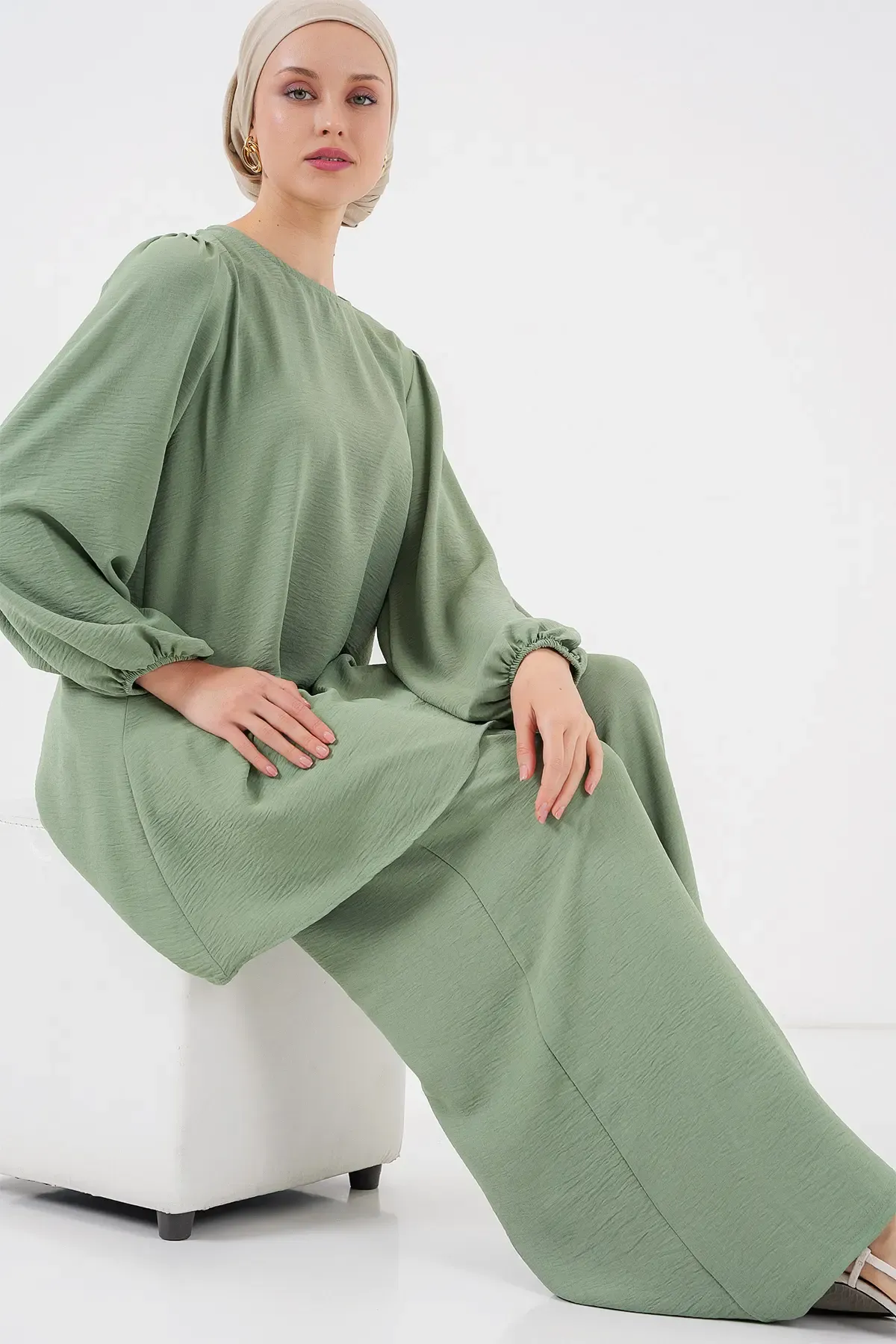 Ayrobin Tunik Pantolon Alt Üst Takım 6712 - Çağla