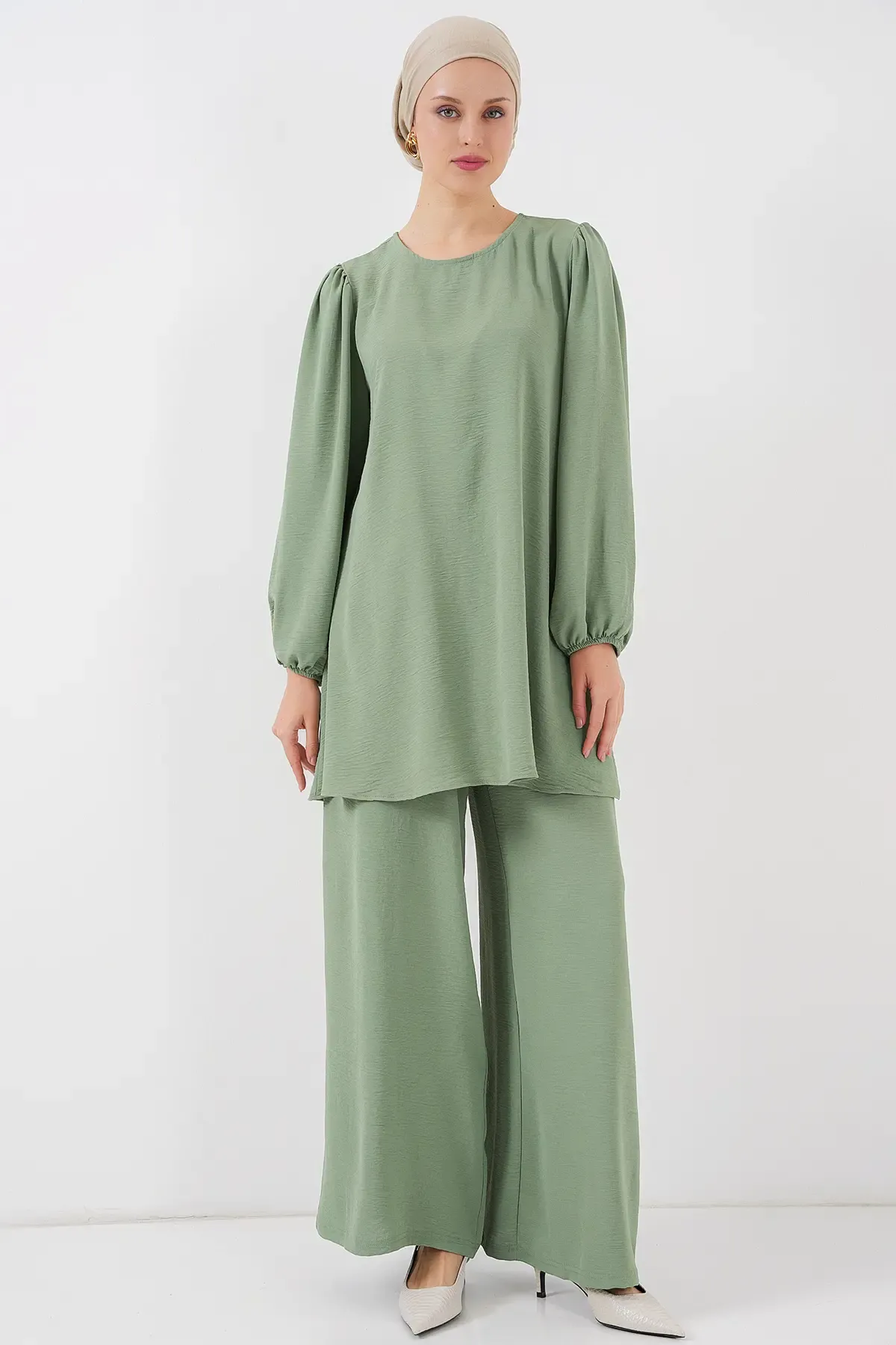 Ayrobin Tunik Pantolon Alt Üst Takım 6712 - Çağla