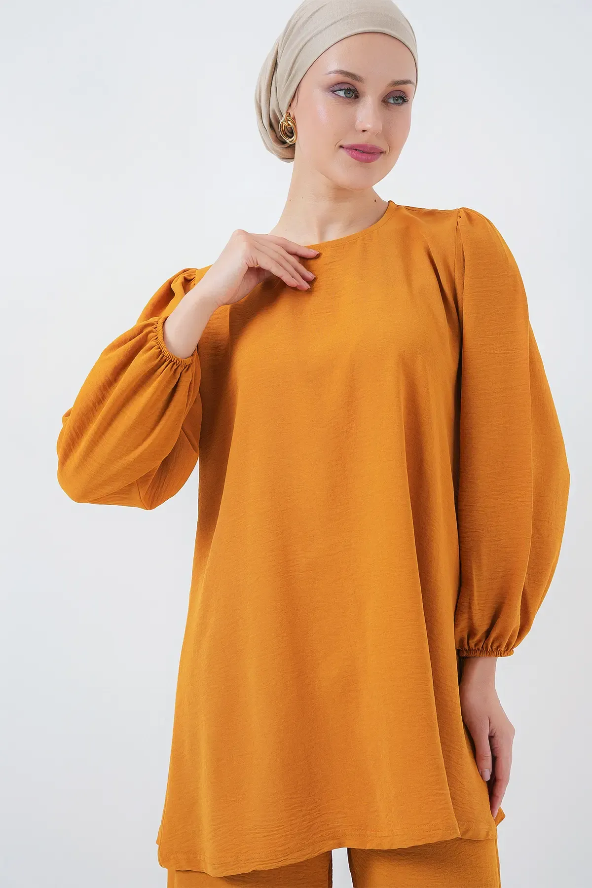Ayrobin Tunik Pantolon Alt Üst Takım 6712 - Hardal