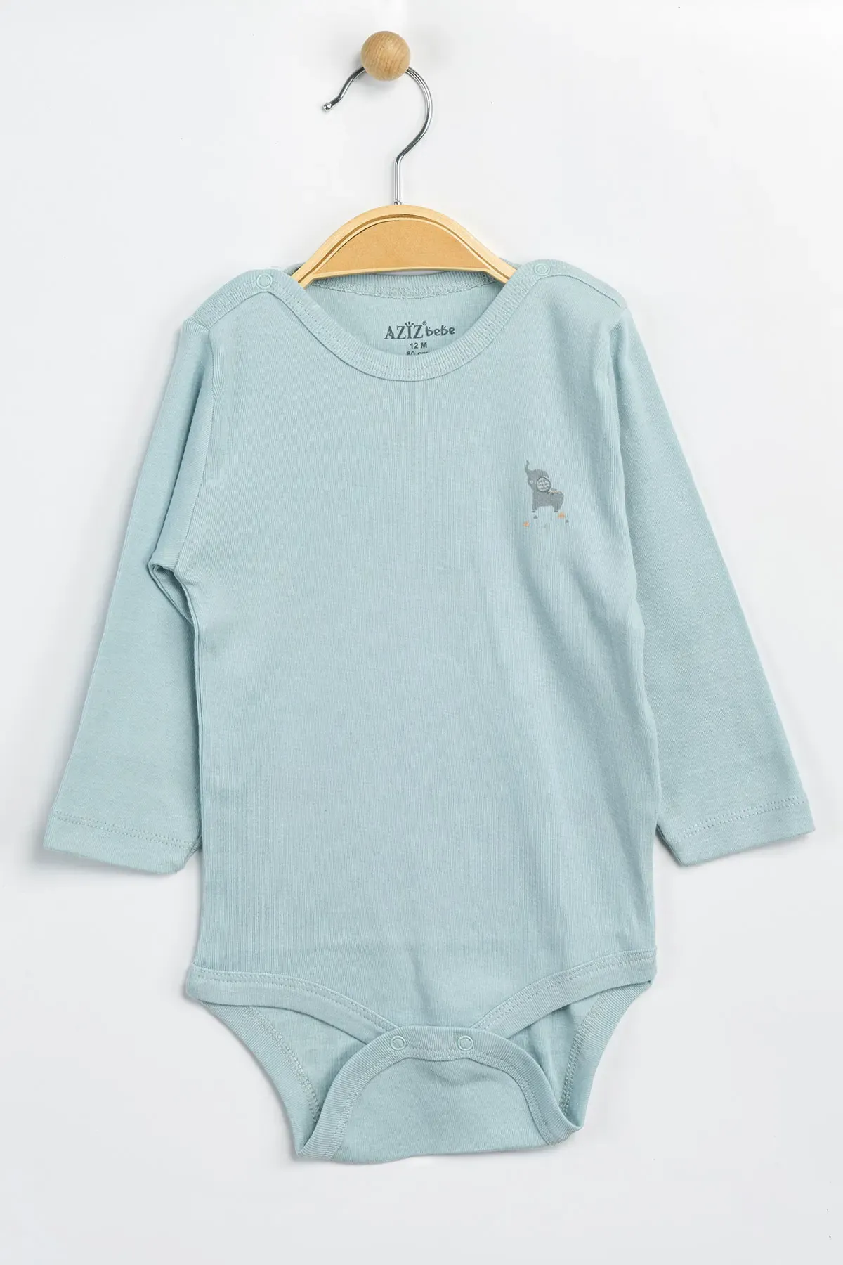 Aziz Bebe Erkek Kız Bebek Çıtçıtlı % 100 Pamuk Body & Zıbın 12 Ay - 36 Ay