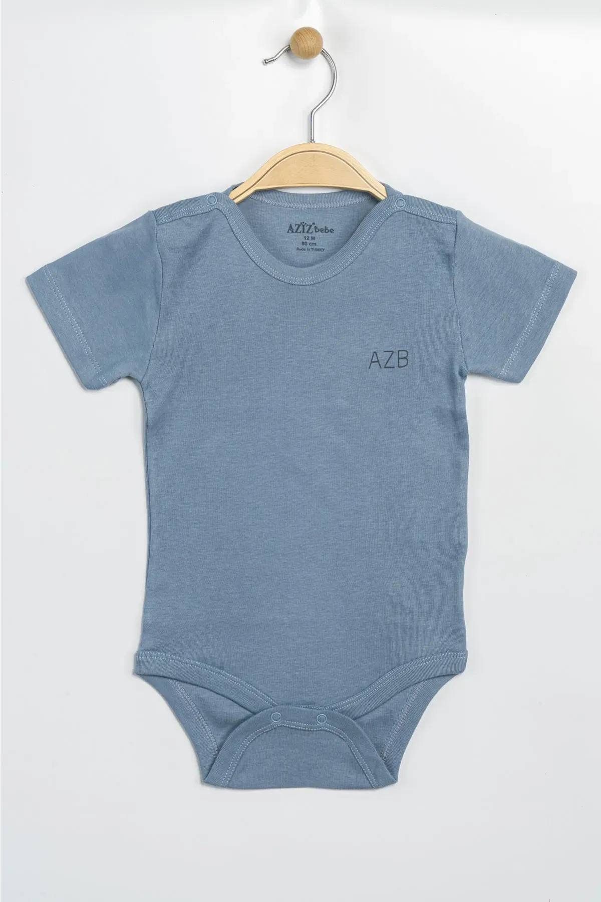 Aziz Bebe Erkek Kız Bebek Çıtçıtlı % 100 Pamuk Body & Zıbın