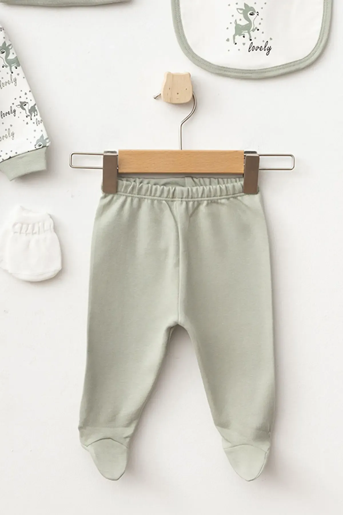 Aziz Bebe Kız Bebek Animal Desenli % 100 Pamuk 5  Li Hastane Çıkış Seti 0 Ay - 3 Ay