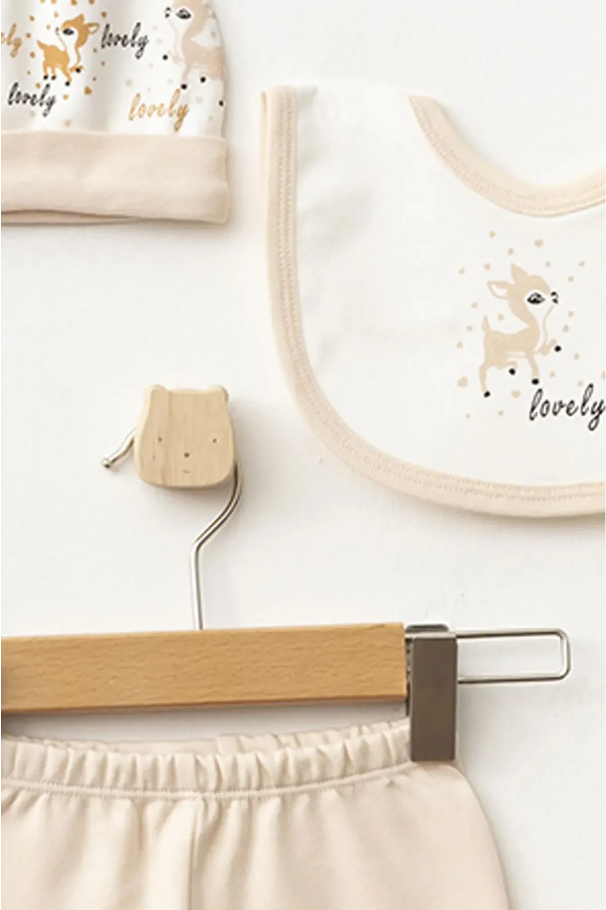 Aziz Bebe Kız Bebek Animal Desenli % 100 Pamuk 5  Li Hastane Çıkış Seti 0 Ay - 3 Ay