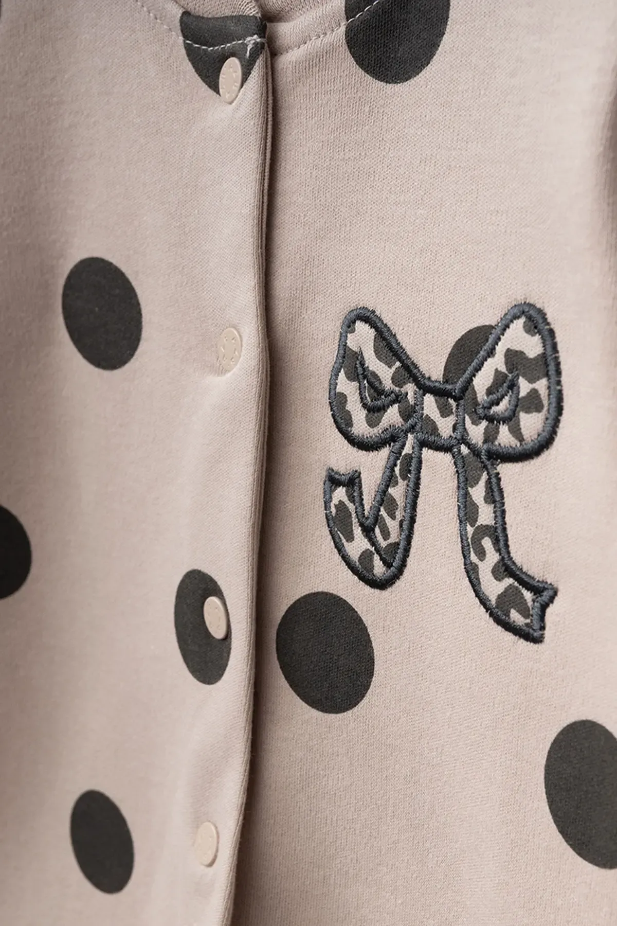 Aziz Bebe Kız Bebek Çıtçıtlı Fiyonk Nakişli Patikli Tulum 0 Ay 6 Ay