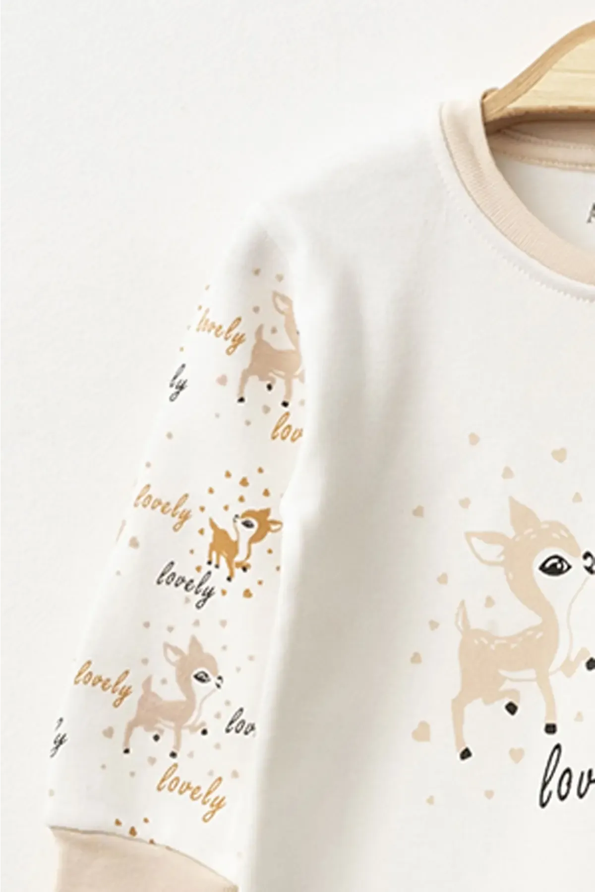 Aziz Bebe Kız Bebek Çıtçıtlı Geyik Desenli Tulum 0 Ay 6 Ay