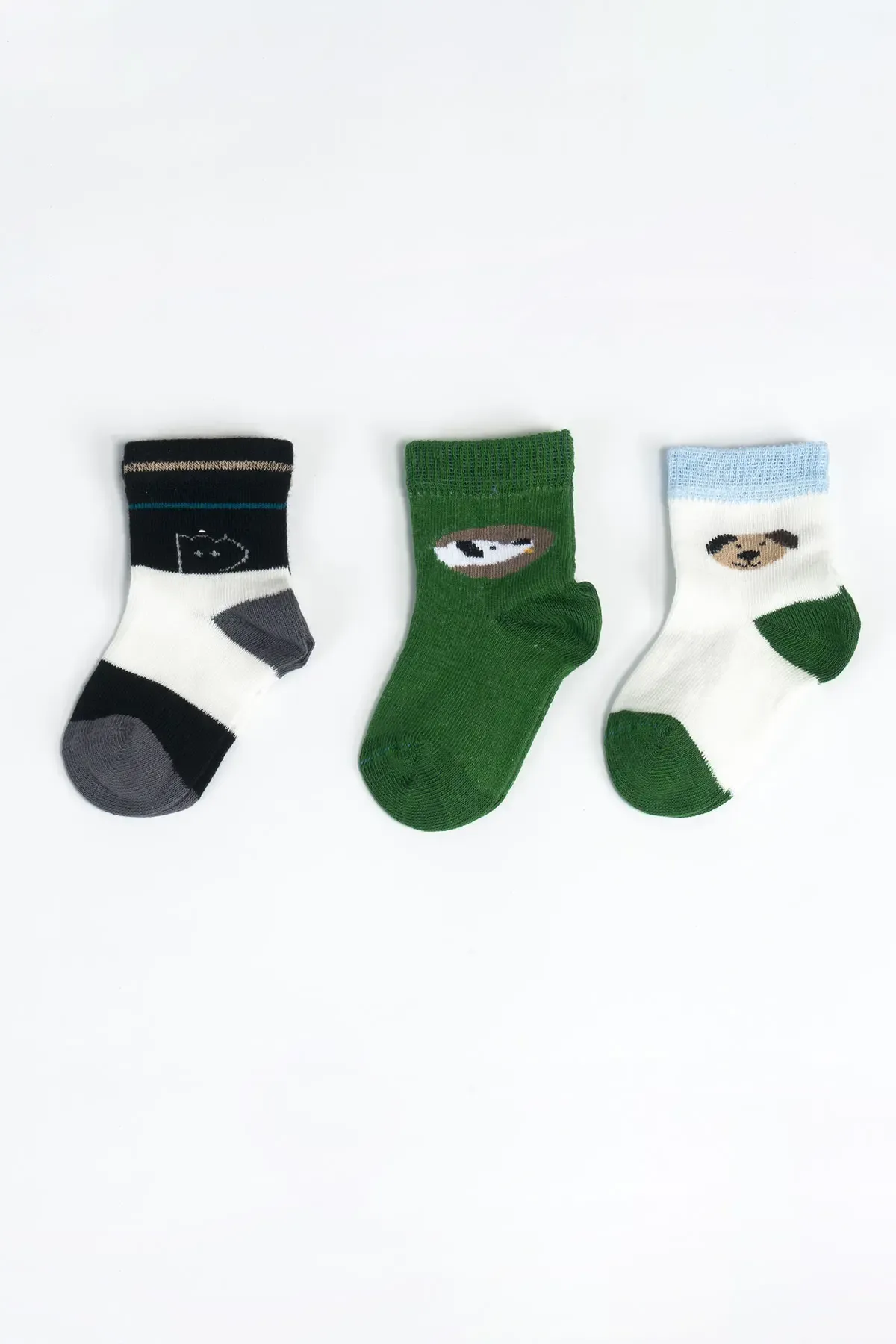 Erkek Bebek Basic Dikişsiz 3  lü Soket Çorap 0 Ay - 36 Ay