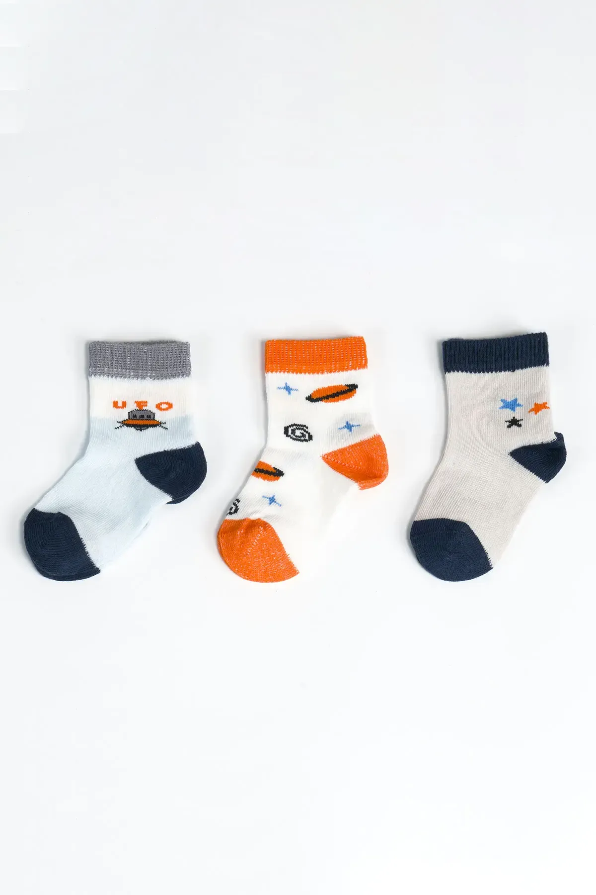 Erkek Bebek Basic Dikişsiz 3  lü Soket Çorap 0 Ay - 36 Ay