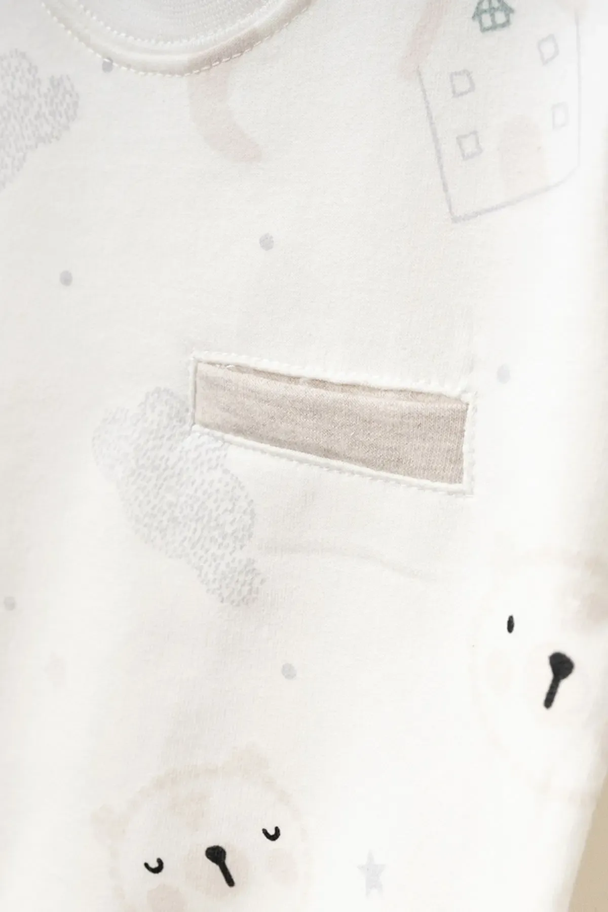 Erkek Bebek Desenli Sweatshirt Pantolon 2  li Alt Üst Bebek Takımı 3 Ay - 36 Ay