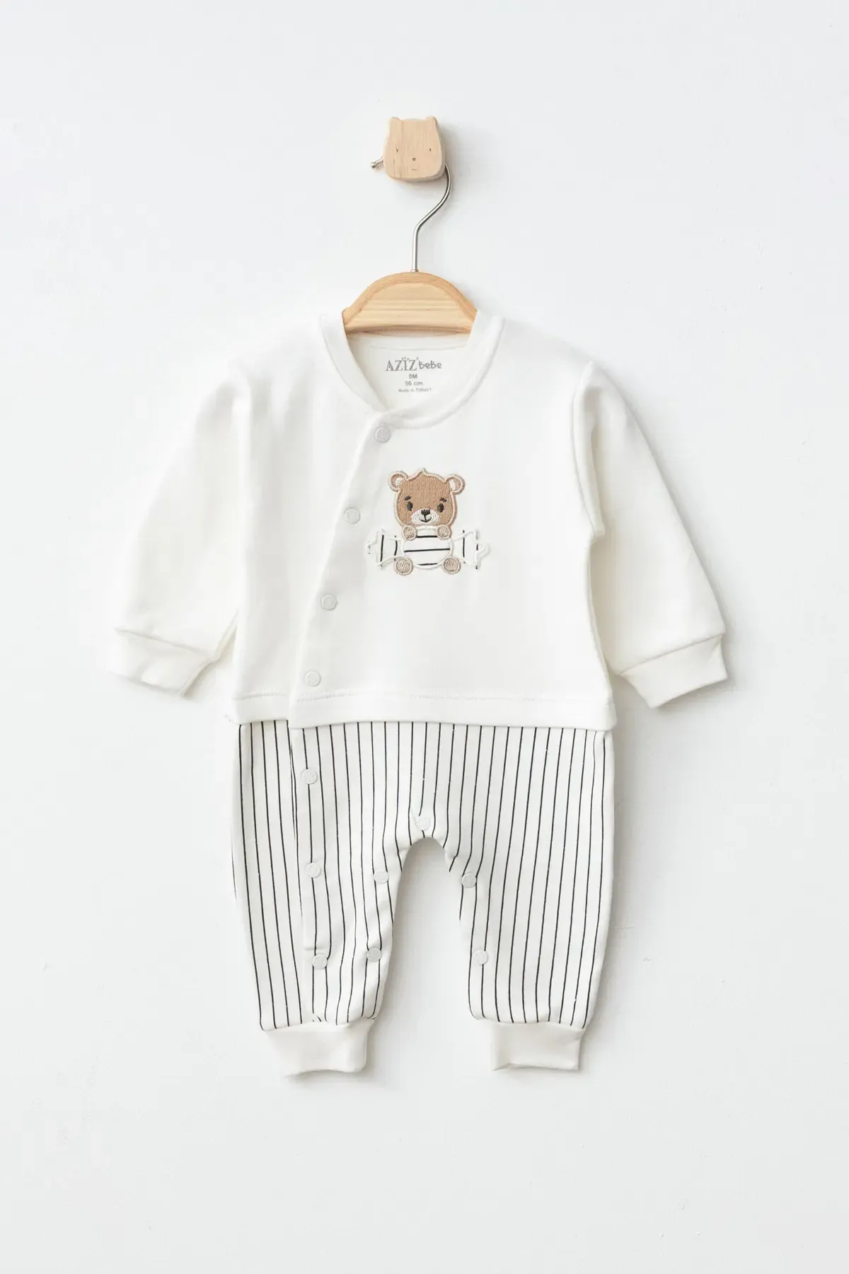 Erkek Bebek Hayvan Nakışlı Çıtçıtlı Tulum 0 Ay - 6 Ay