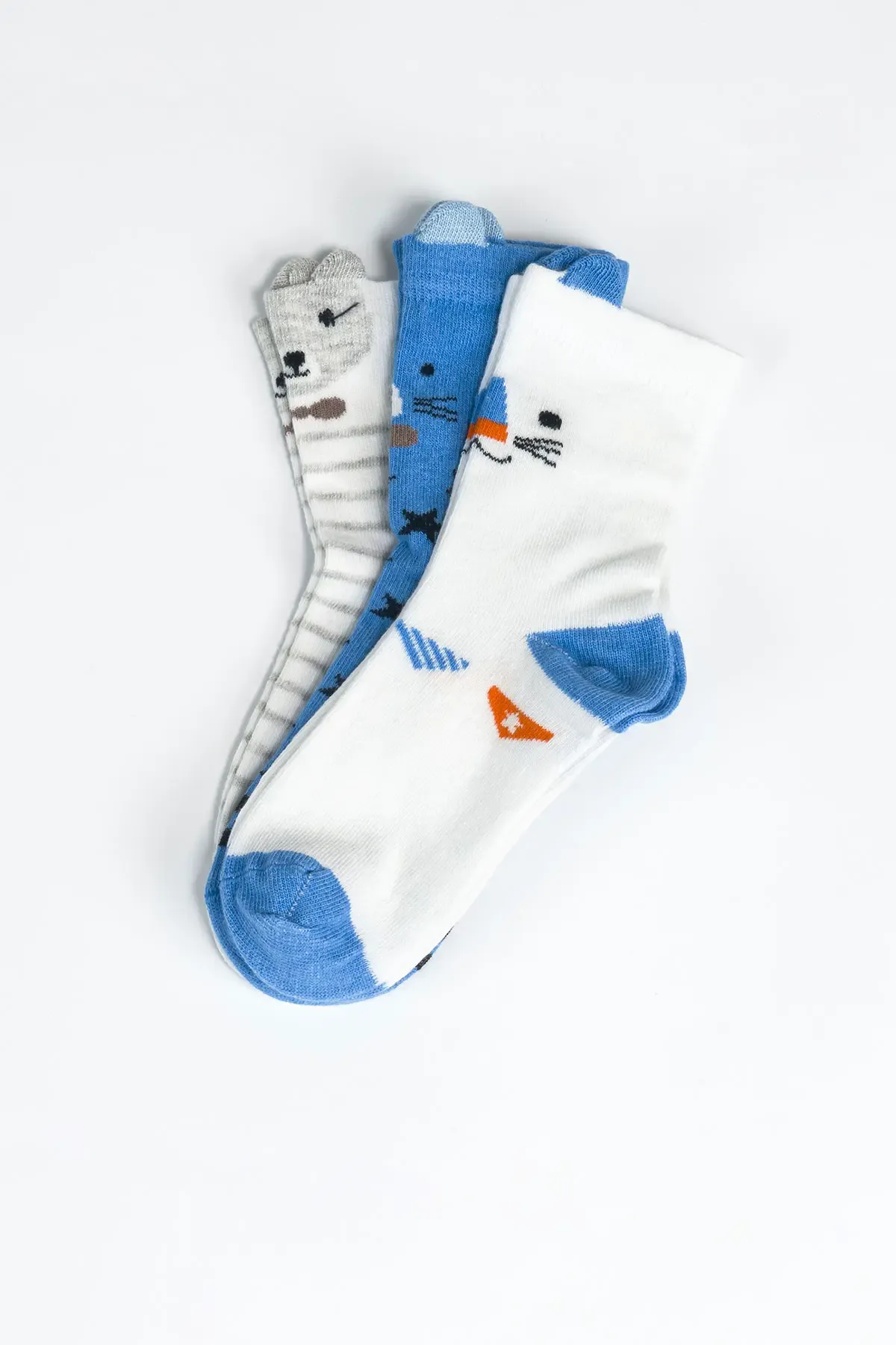 Erkek Çocuk Dikişsiz 3  lü Soket Çorap 3 Yaş - 6 yaş