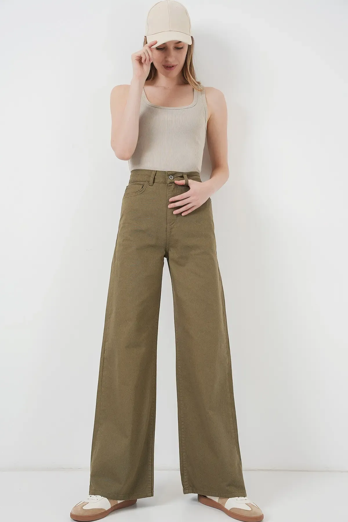 Kadın Bol Paça Yüksek Bel Palazzo Pantolon