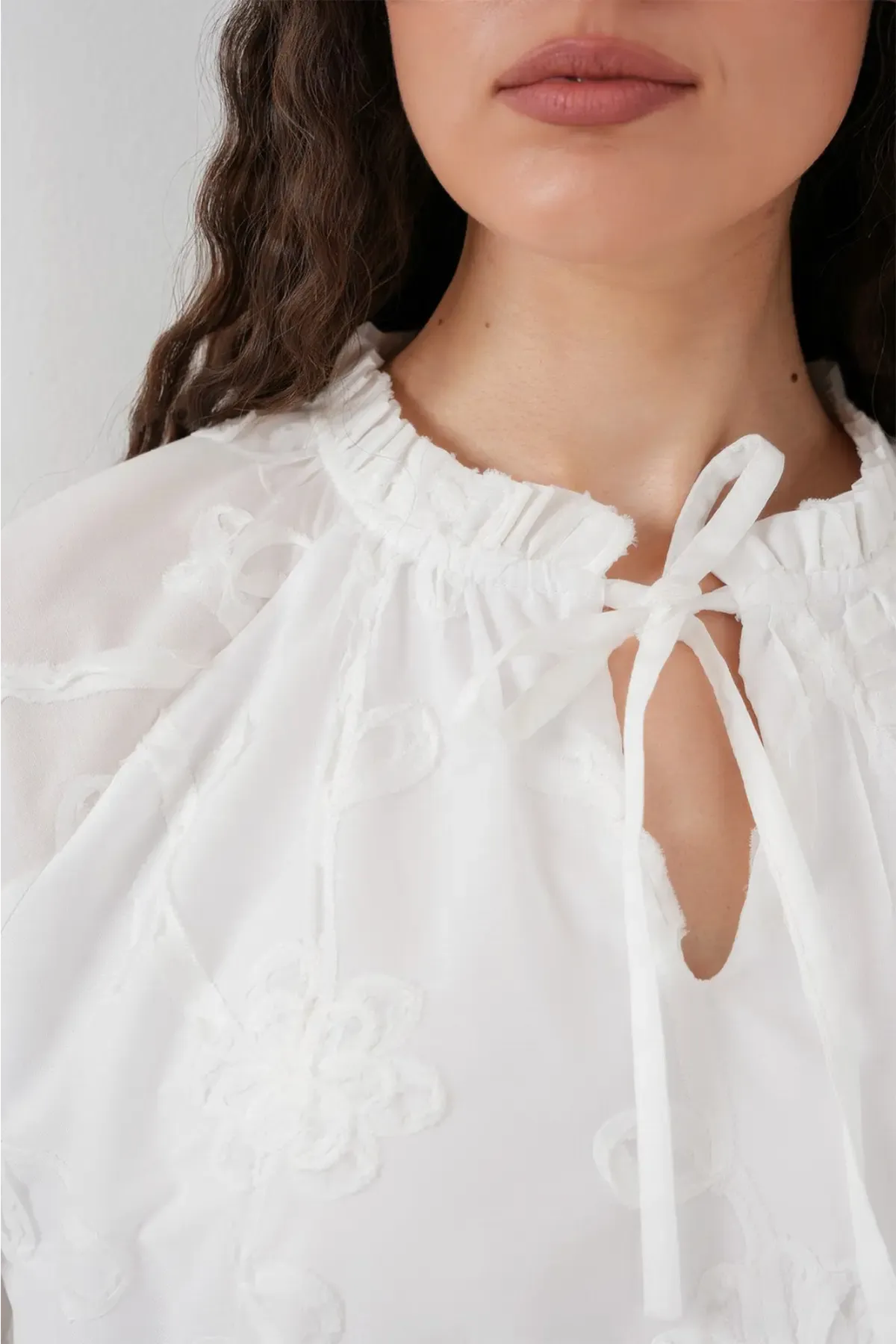 Kadın Desenli Kısa Elbise 2528 - Beyaz