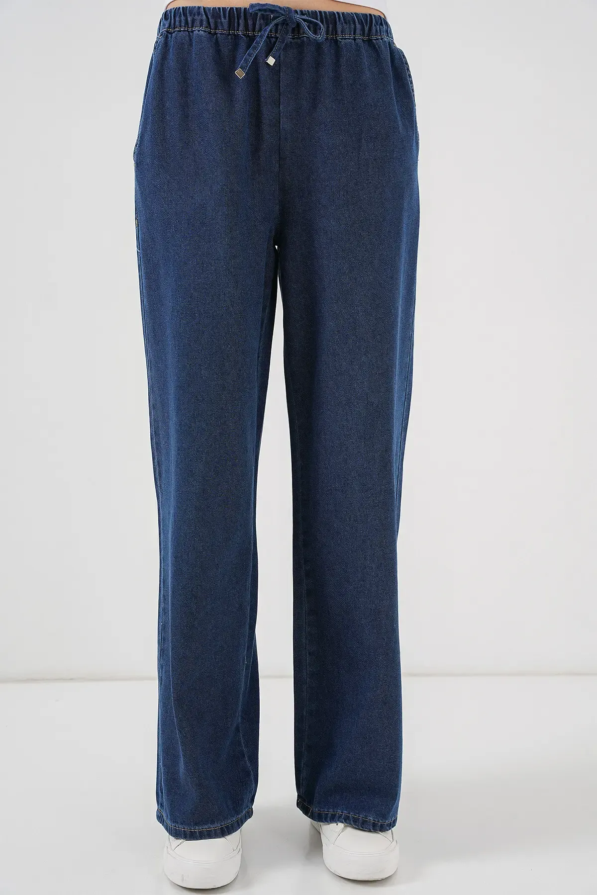 Kadın Geniş Paça Kot Pantolon 6706 - A.Lacivert