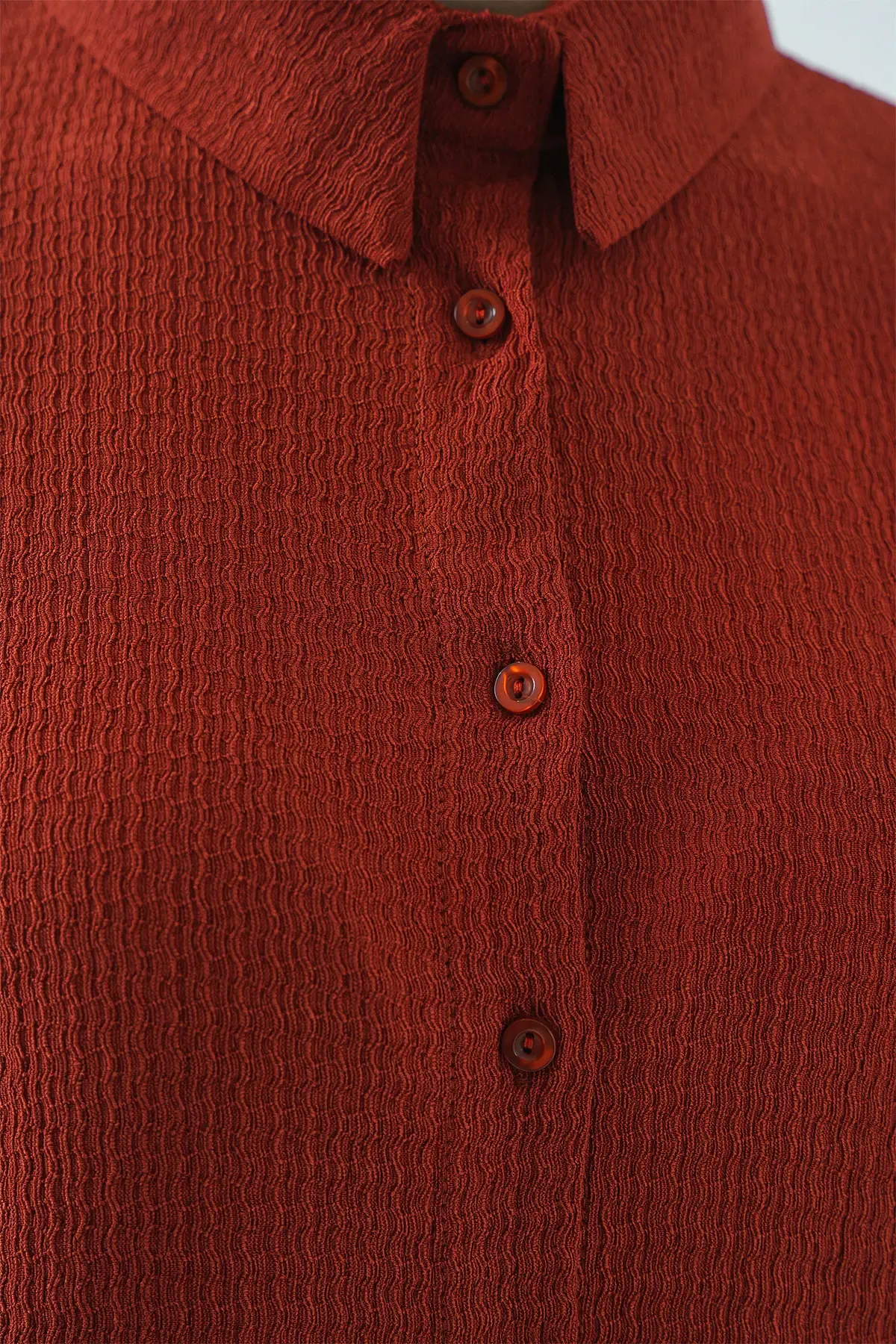 Kadın Örme Tesettür Alt Üst Takım 6711 - Kiremit