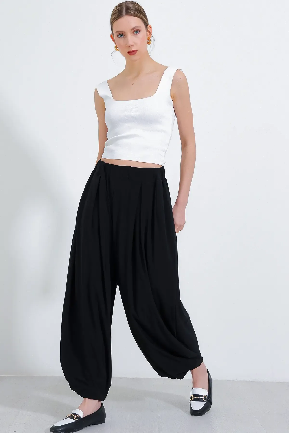 Kadın Siyah Şalvar Pantolon 6659