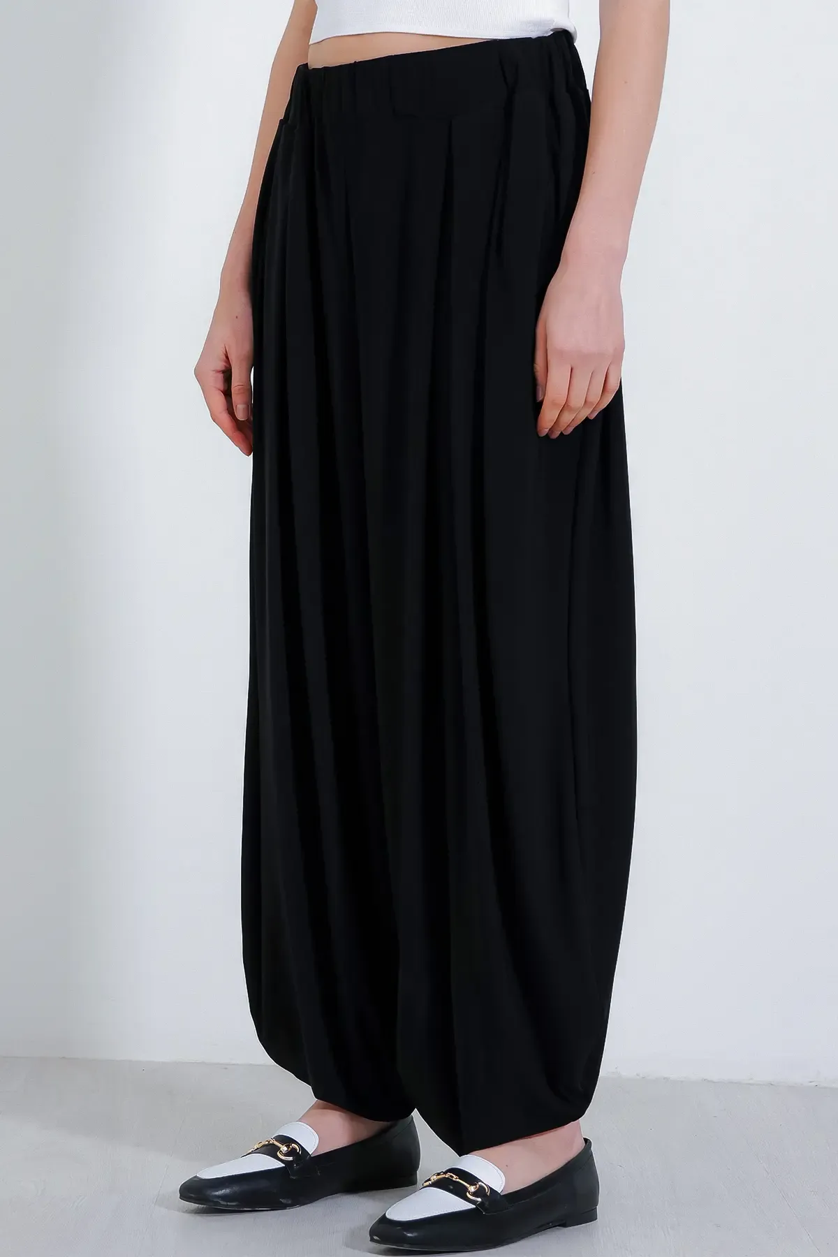 Kadın Siyah Şalvar Pantolon 6659