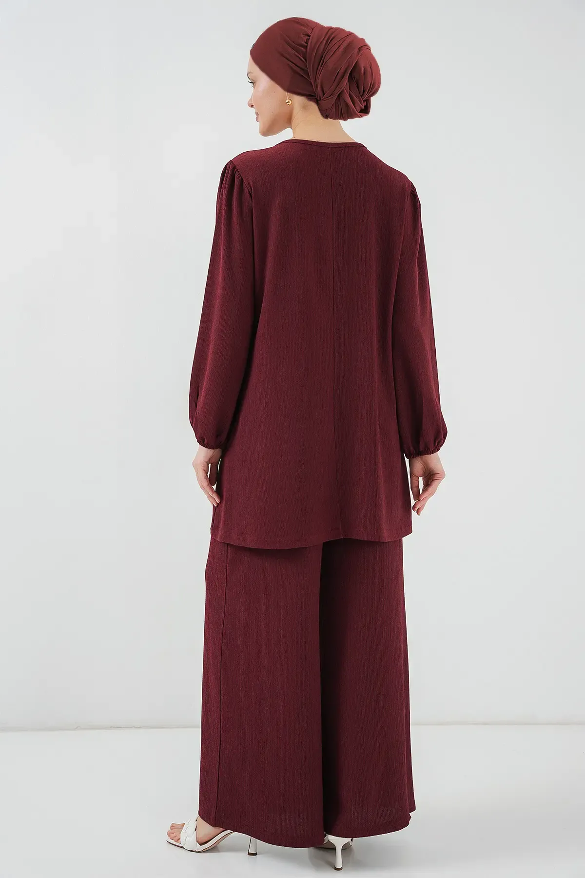 Kadın Tunik Pantolon Alt Üst Takım 6663 - Bordo