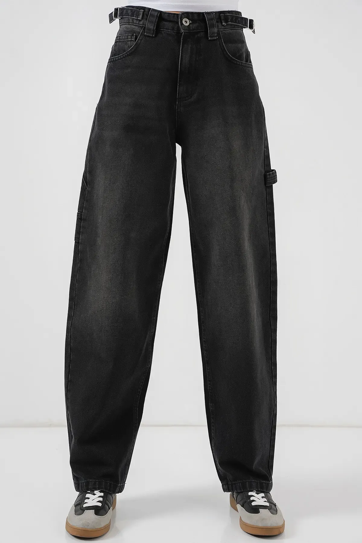 Kadın Yüksek Bel Kot Pantolon 6701 - Siyah