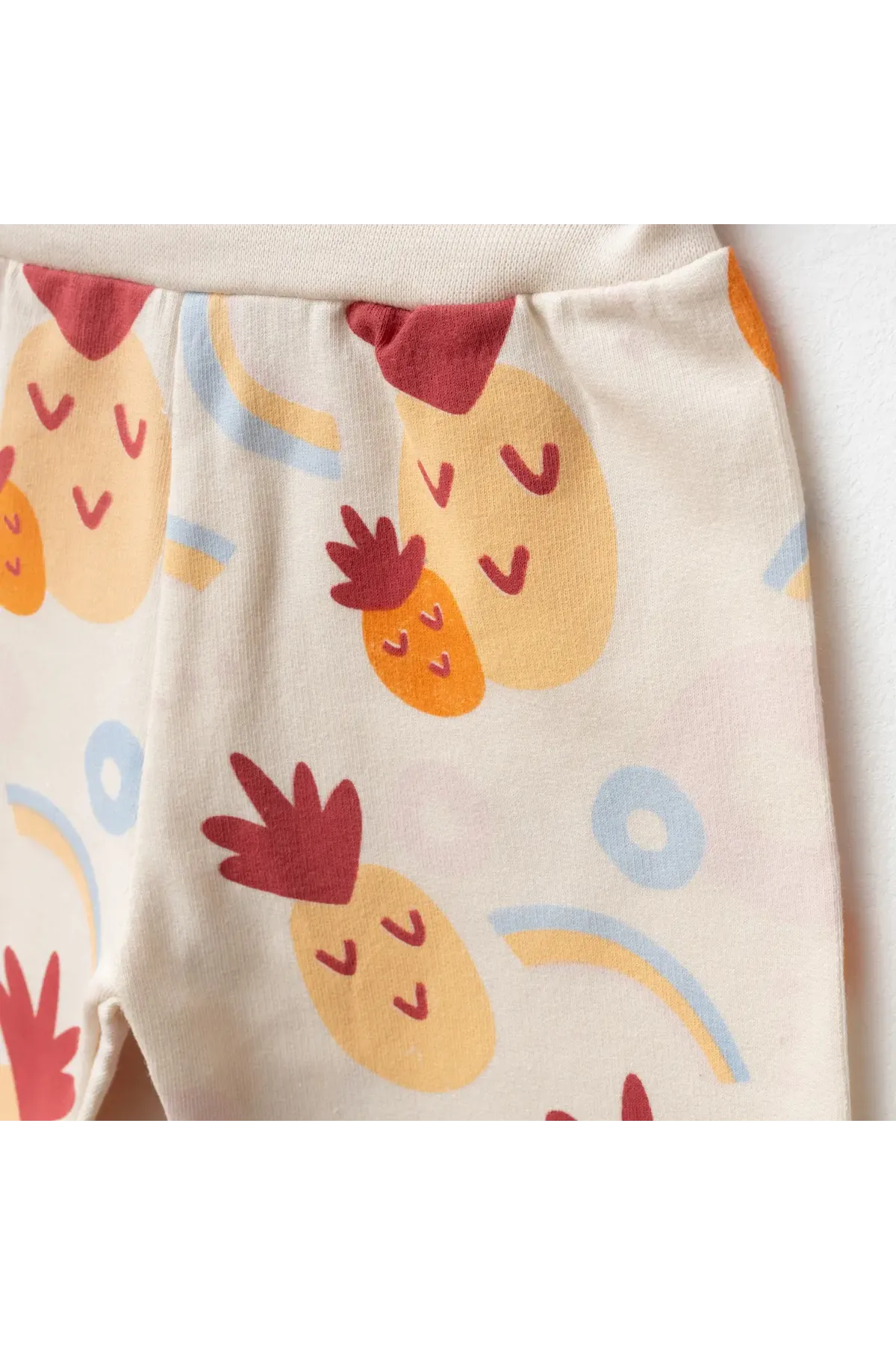 Kız Bebek Ananas Desenli % 100 Pamuk Sweatshirt Pantolon 2  li Alt Üst Bebek Takımı 3 Ay-36 Ay