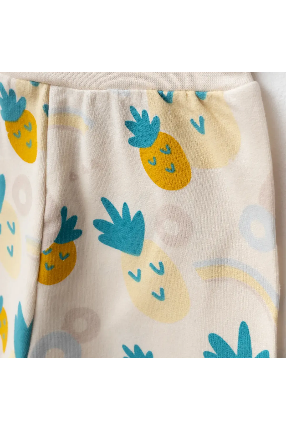 Kız Bebek Ananas Desenli Sweatshirt Pantolon 2  li Alt Üst Bebek Takımı 3 Ay-36 Ay