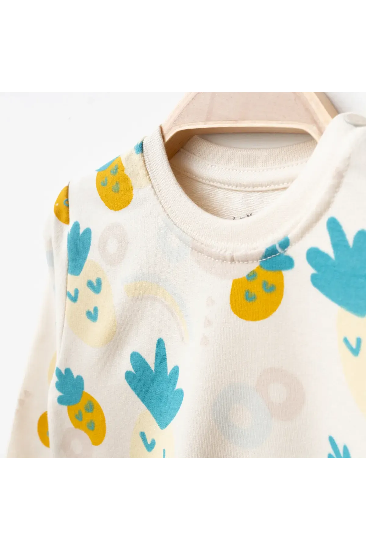 Kız Bebek Ananas Desenli Sweatshirt Pantolon 2  li Alt Üst Bebek Takımı 3 Ay-36 Ay