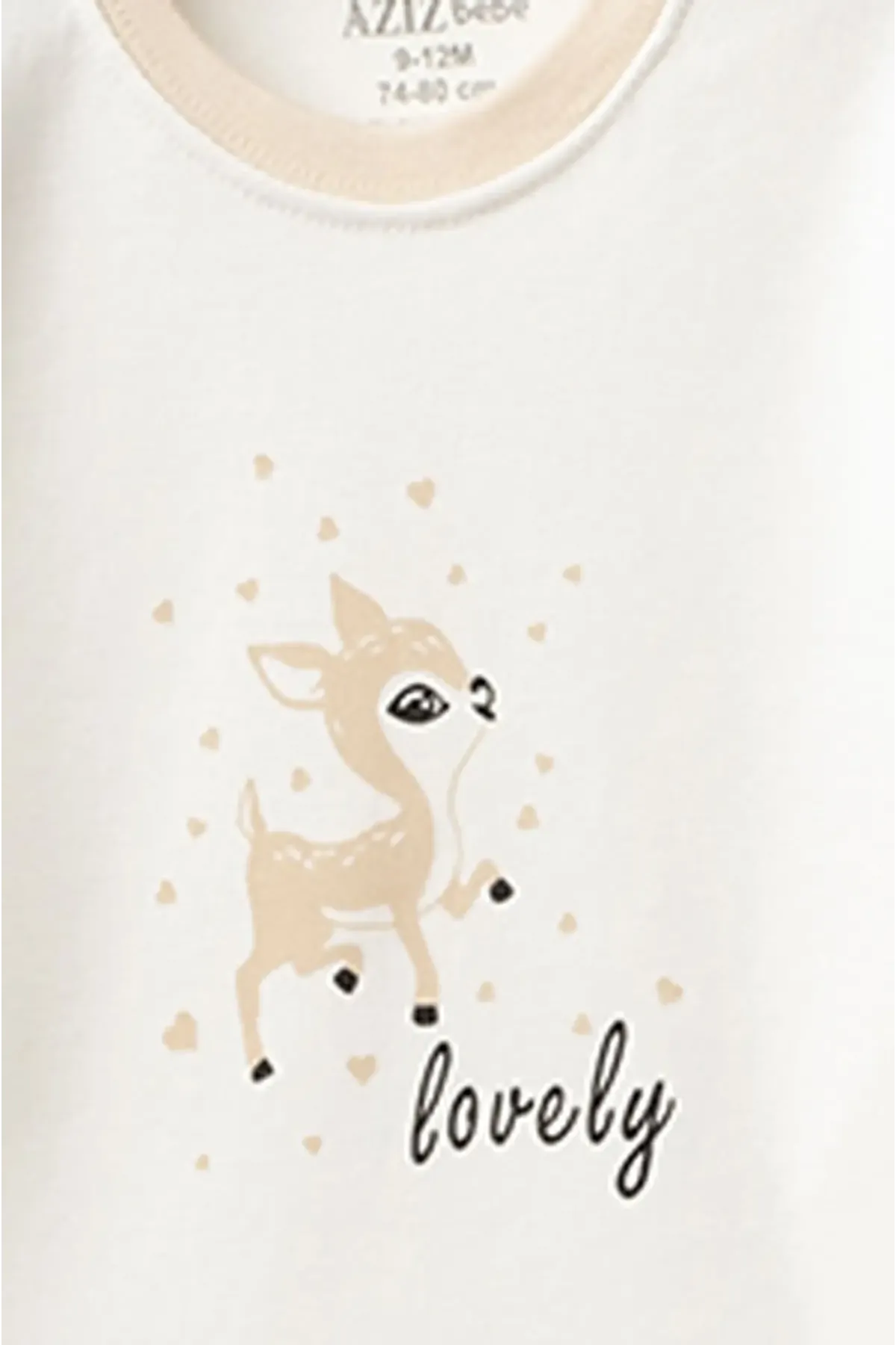 Kız Bebek Animal Desenli Sweatshirt Pantolon T-shirt 3 lü Alt Üst Bebek Takımı 3 Ay-36 Ay