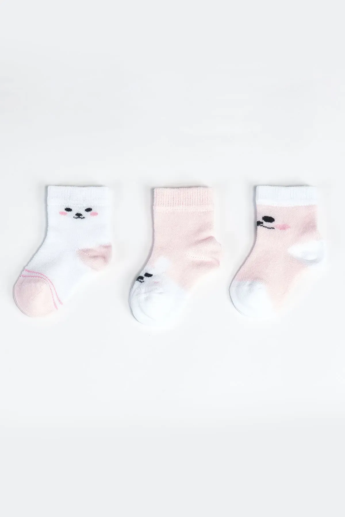 Kız Bebek Basic Dikişsiz 3  lü Soket Çorap 0 Ay - 36 Ay