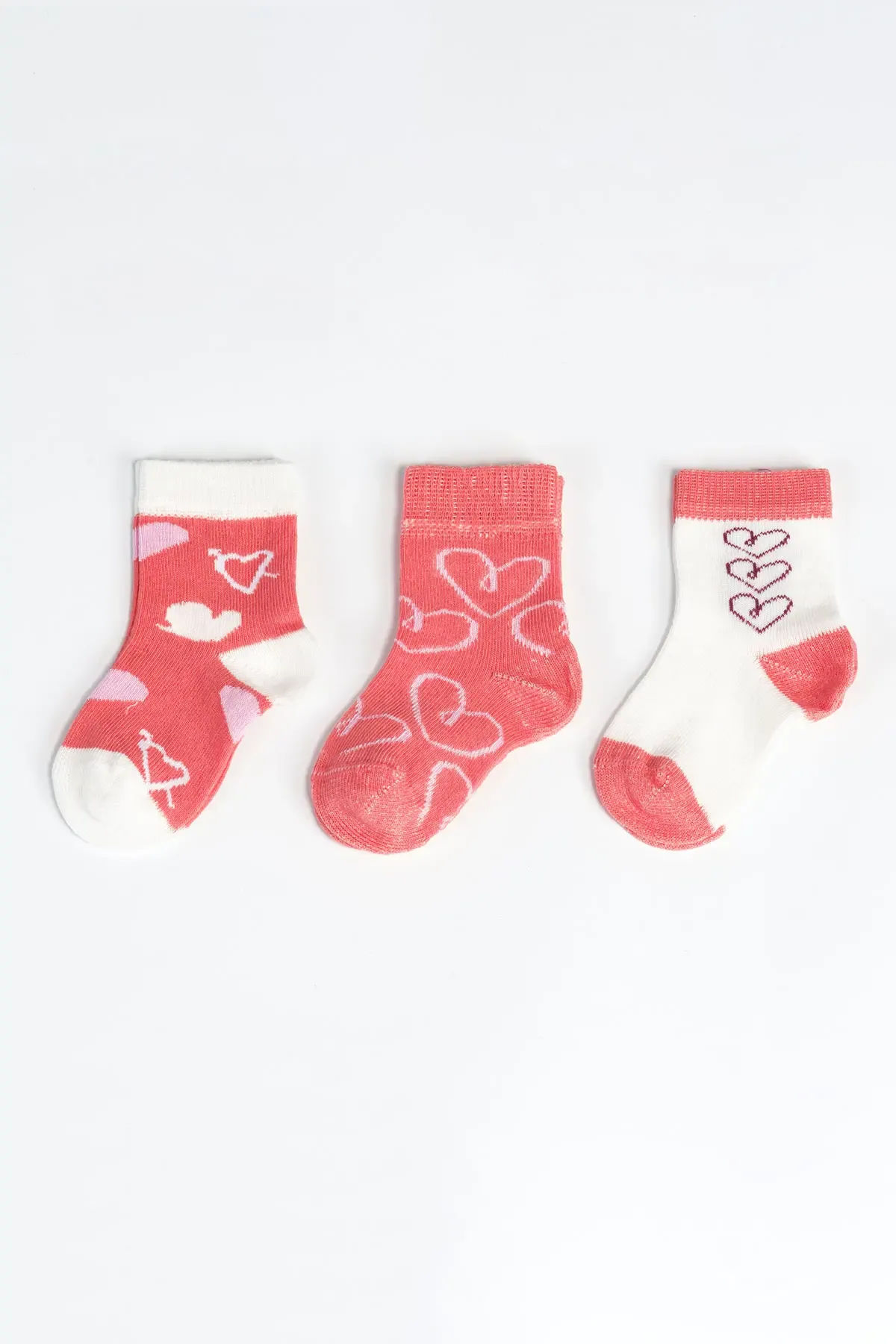 Kız Bebek Basic Dikişsiz 3  lü Soket Çorap 0 Ay - 36 Ay