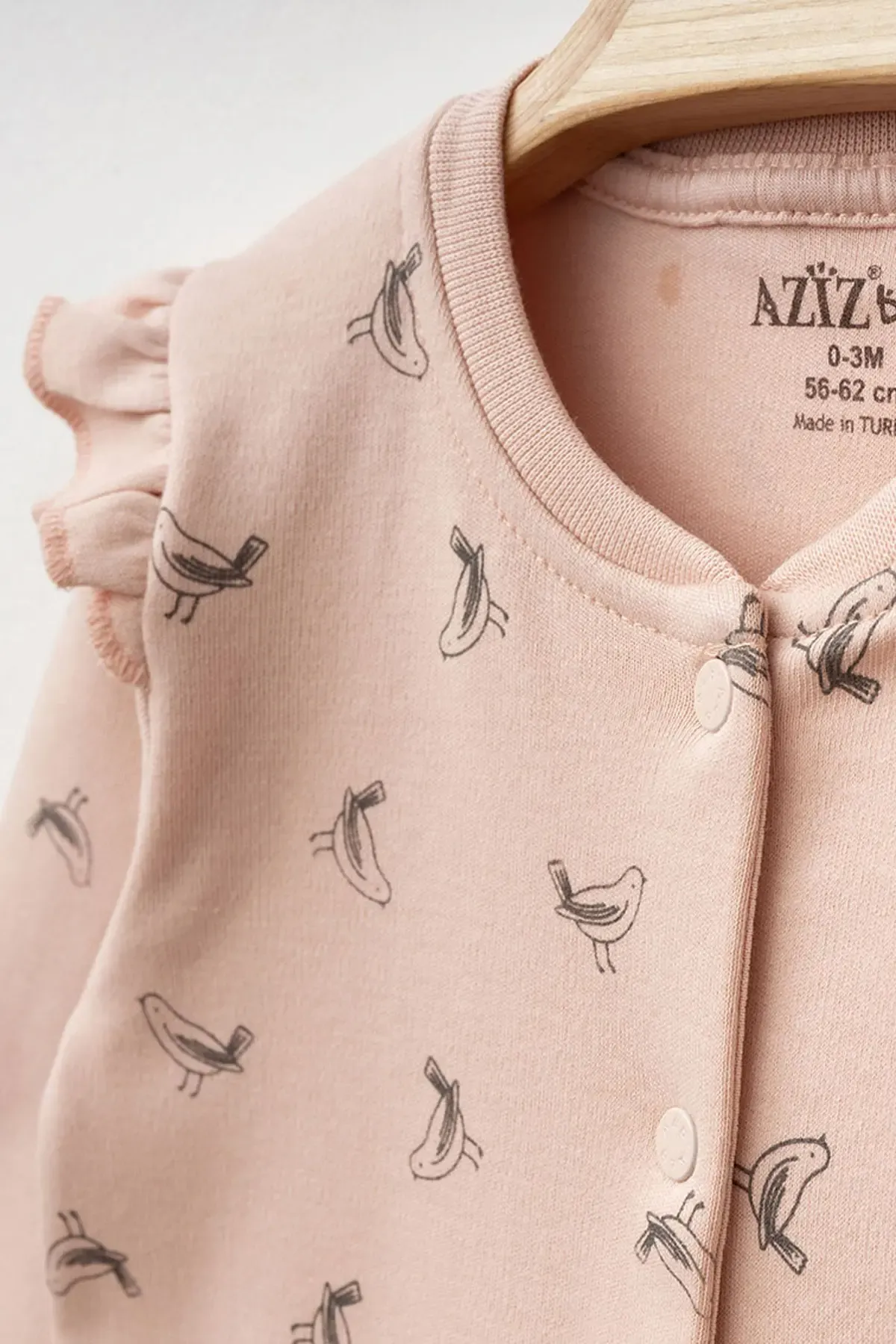 Kız Bebek Çıtçıtlı Desenli Patikli Tulum 0 Ay 6 Ay