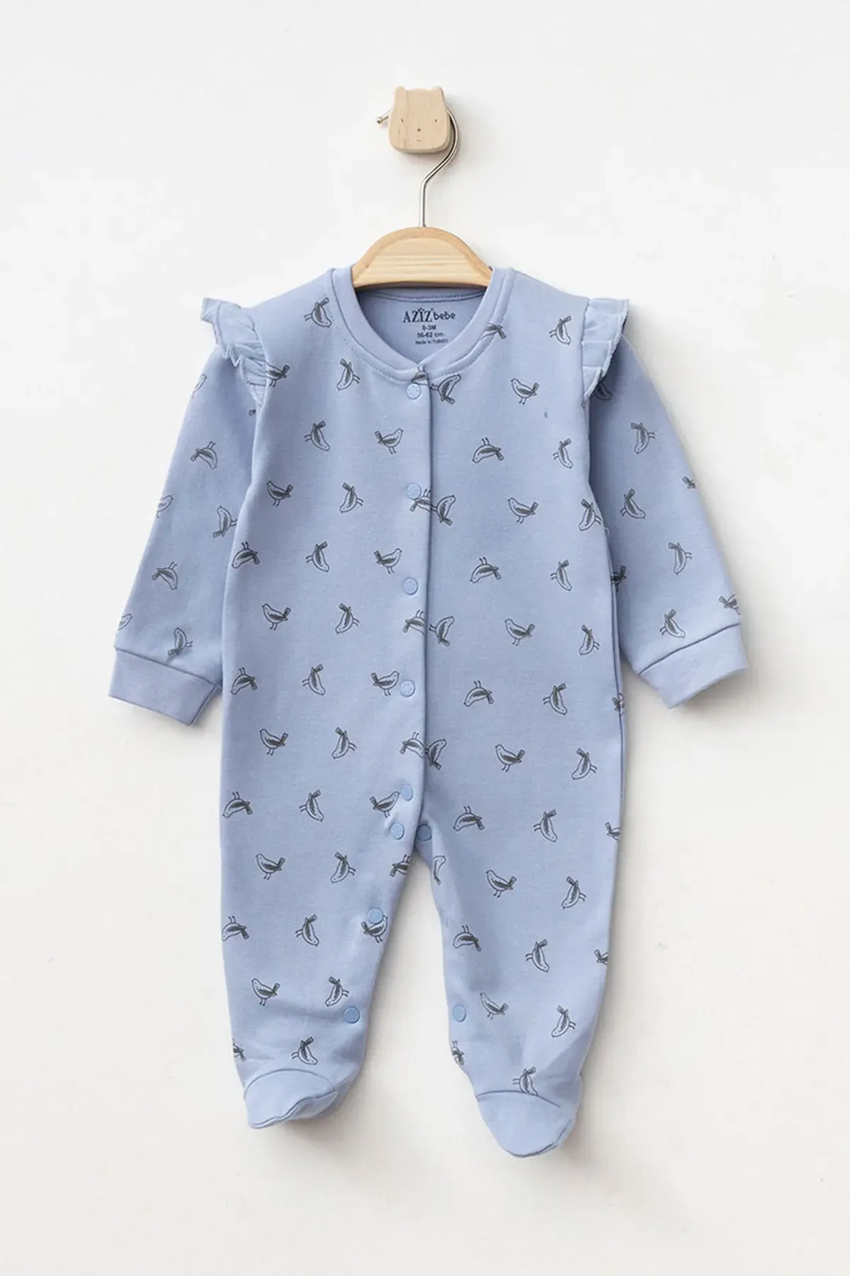 Kız Bebek Çıtçıtlı Desenli Patikli Tulum 0 Ay 6 Ay