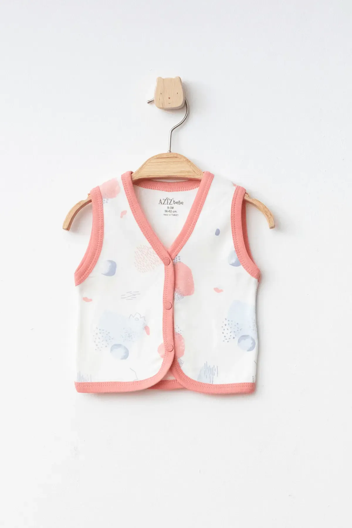 Kız Bebek Çıtçıtlı Desenli Yelek 3 Ay - 24 Ay