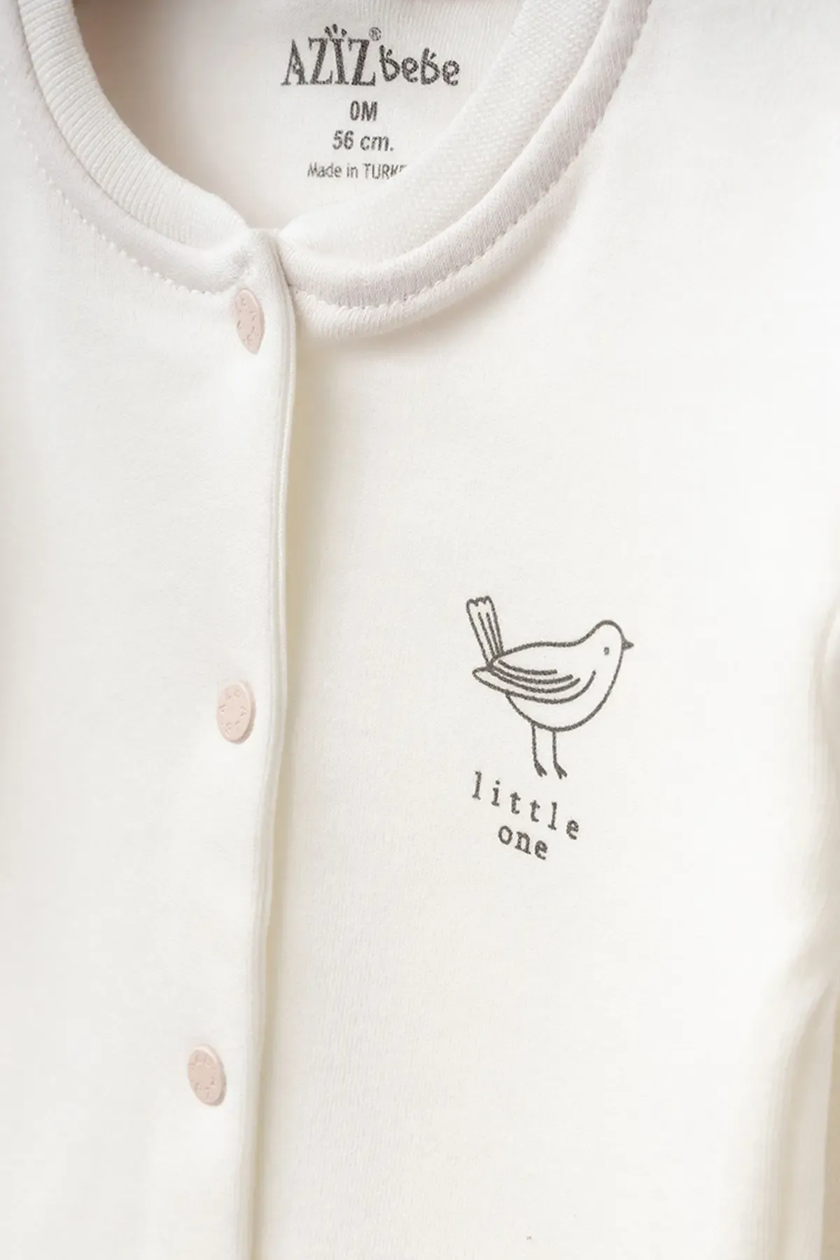 Kız Bebek Kuş Desenli Zıbın Pantolon Bere 3 lü Alt Üst Bebek Takımı 0 Ay-6 Ay