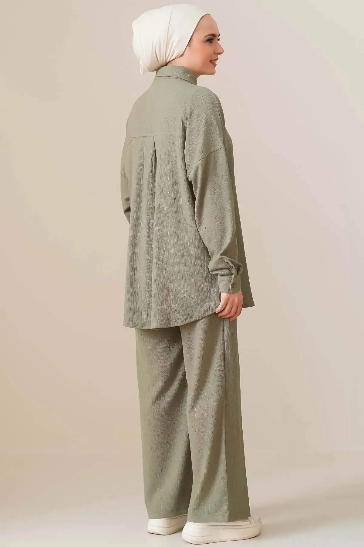 T5858 Örme Tesettür İkili Takım - Çağla