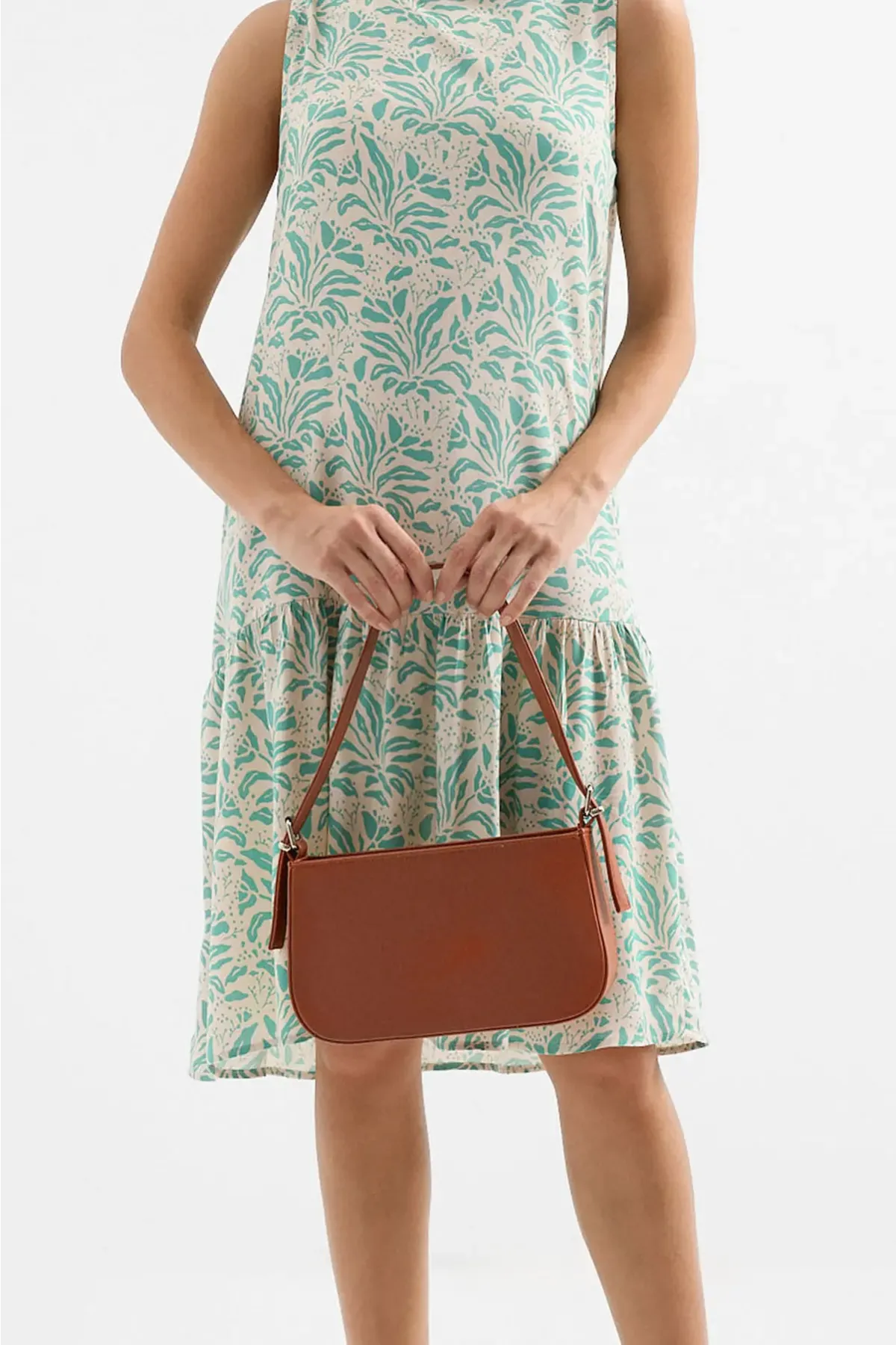 010172 Düz Baget Omuz Çantası - Taba