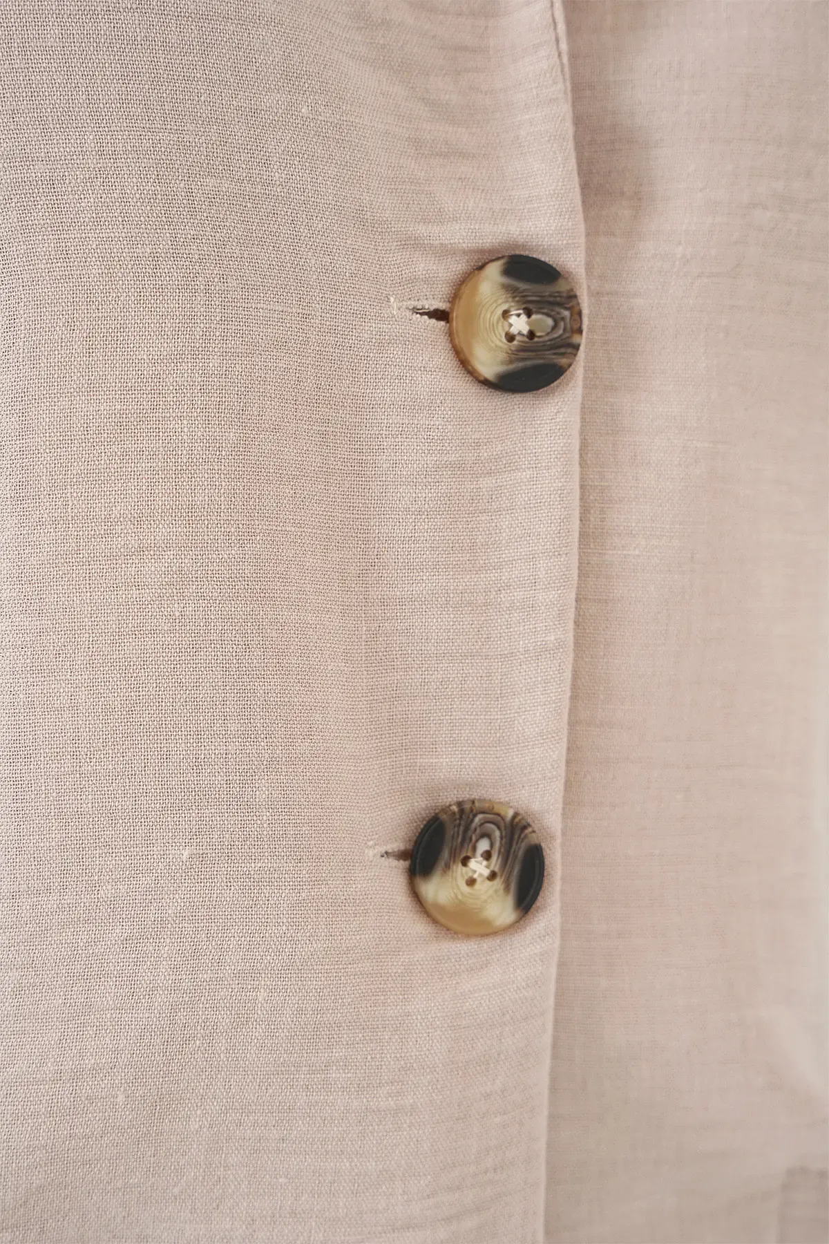 0706 Crop Keten Ceket - Bej