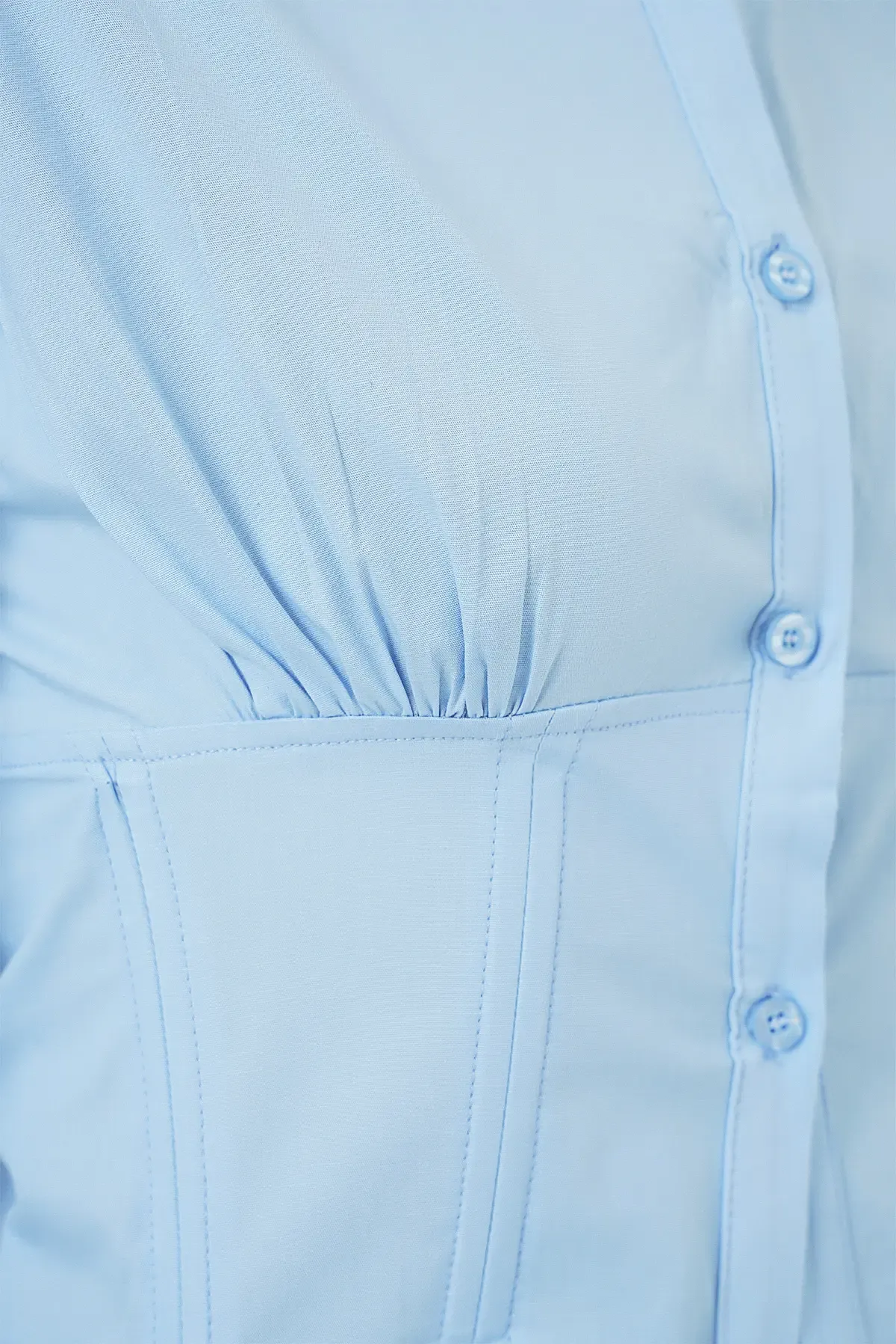 20231 Slim Fit Poplin Gömlek - Mavi