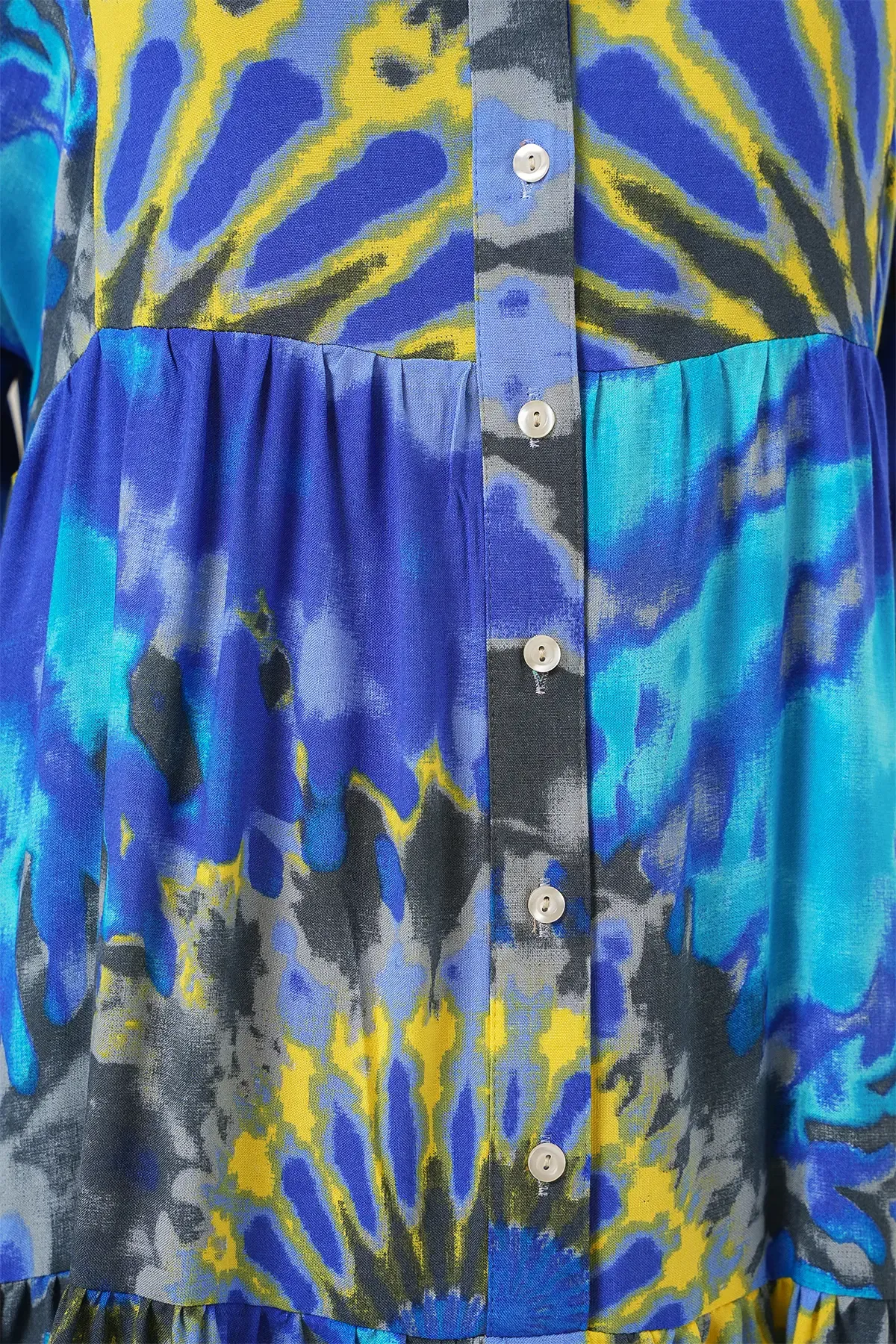 2423 Otantik Desenli Tesettür Elbise - N. Saks