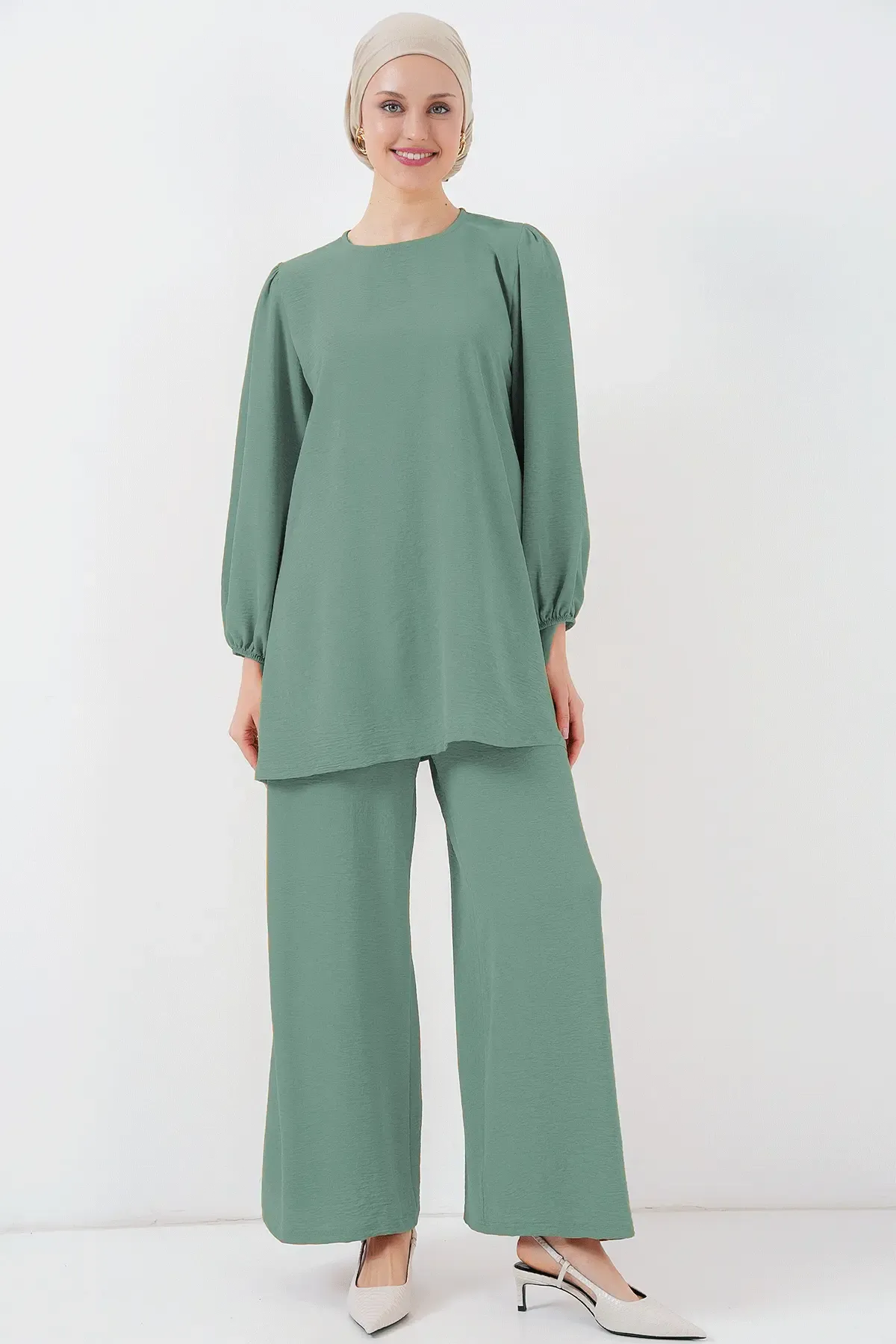 Ayrobin Tunik Pantolon Alt Üst Takım 6712 - Çağla Yeşili
