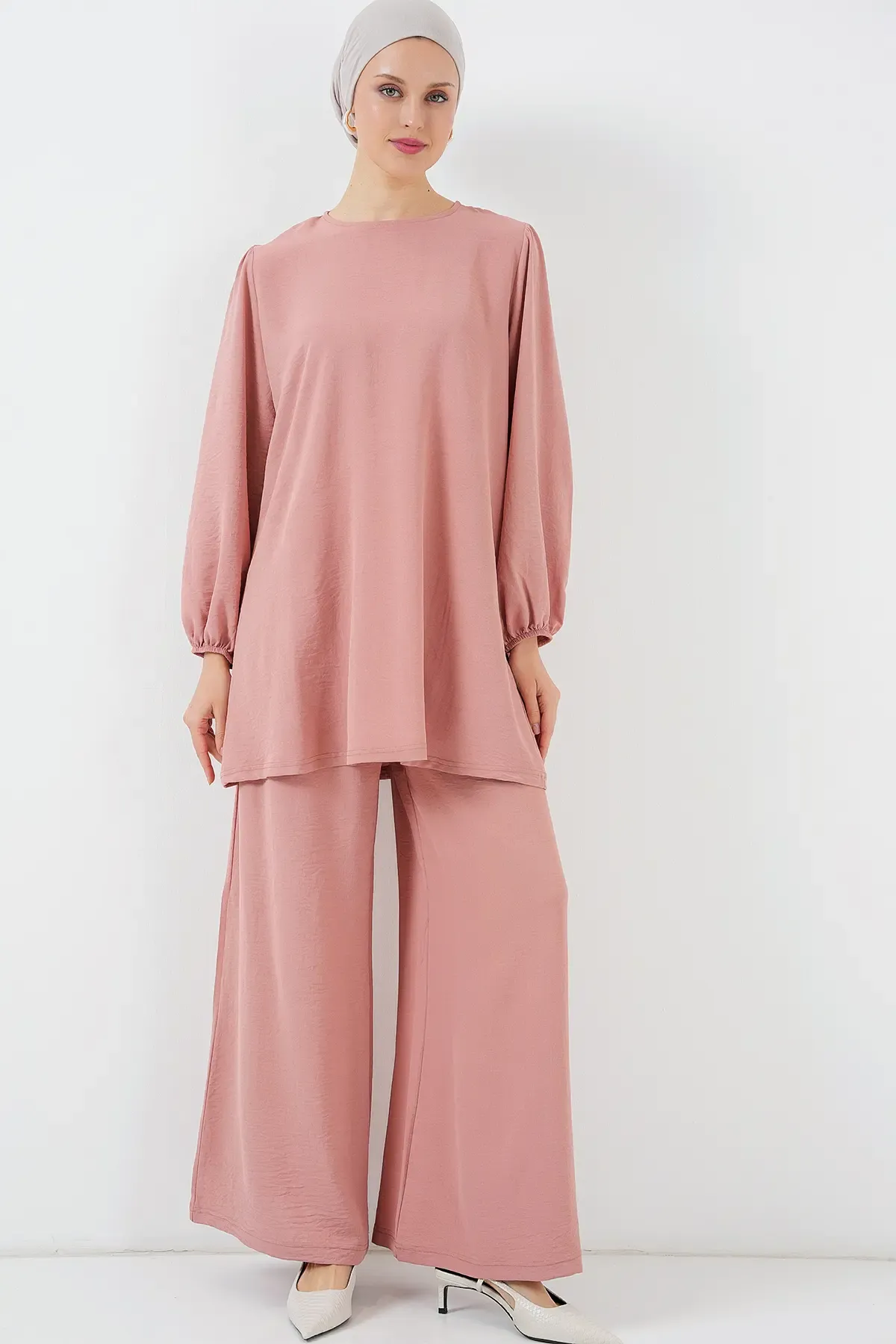 Ayrobin Tunik Pantolon Alt Üst Takım 6712 - Somon