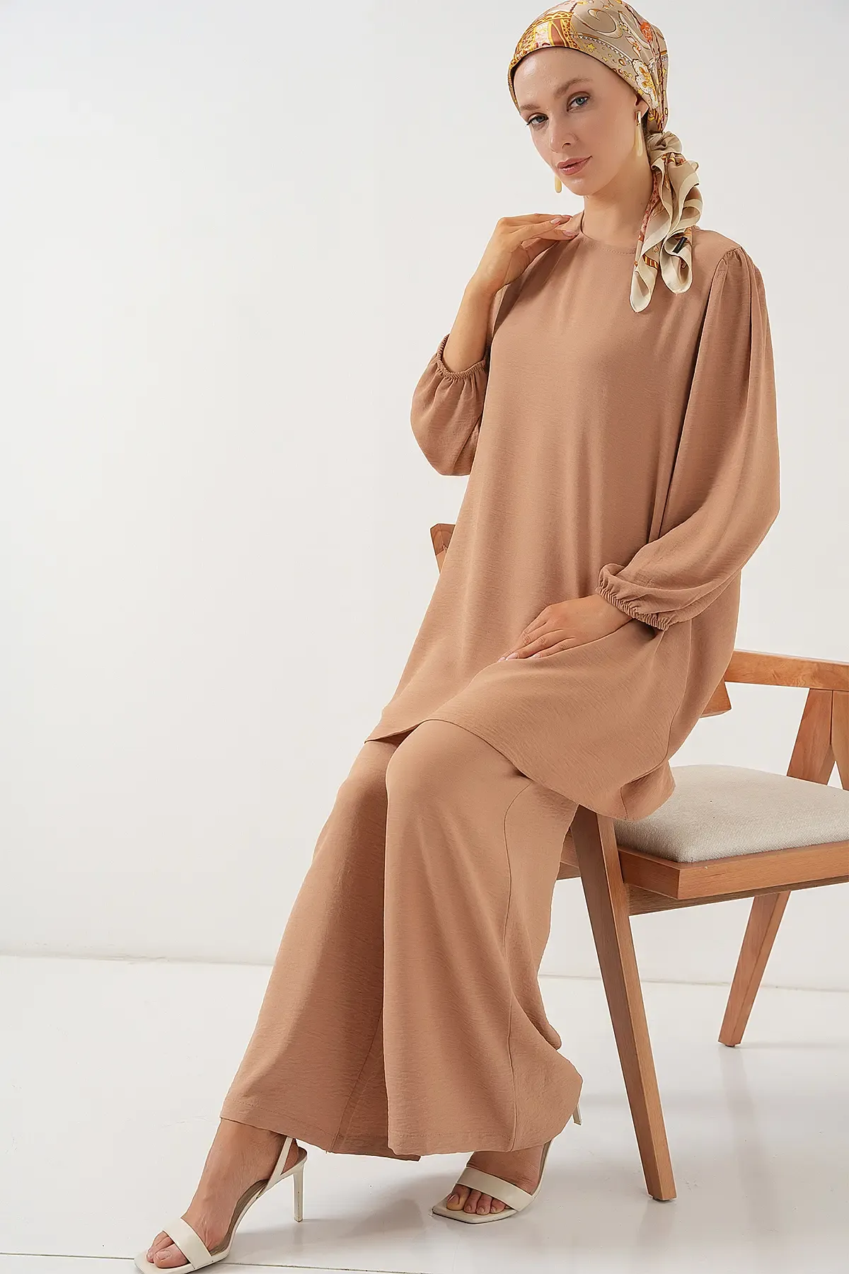 Ayrobin Tunik Pantolon Alt Üst Takım 6712 - Vizon