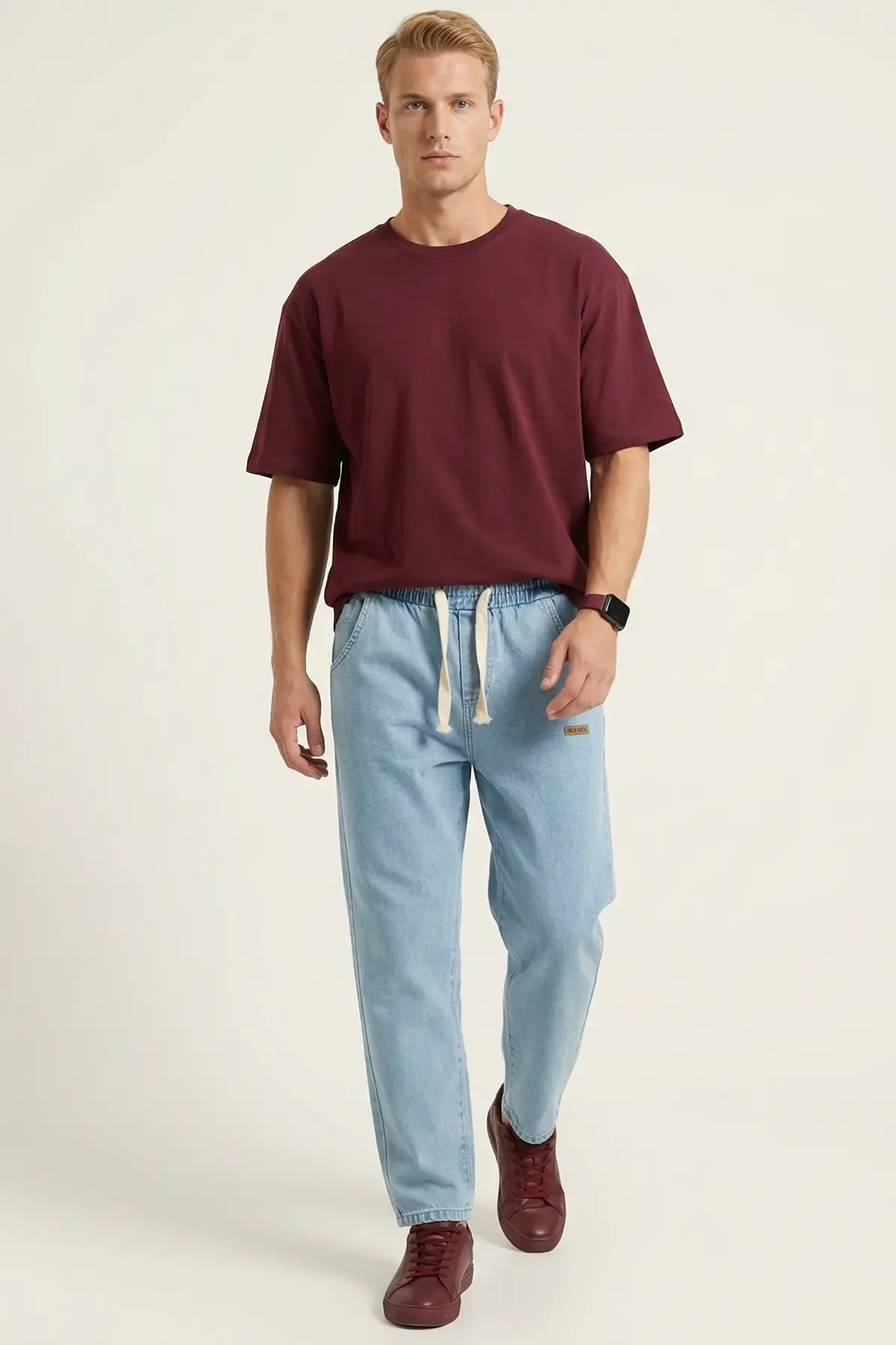 Erkek Rahat Kesim Baggy Jean Pantolon 30073 - Mavi